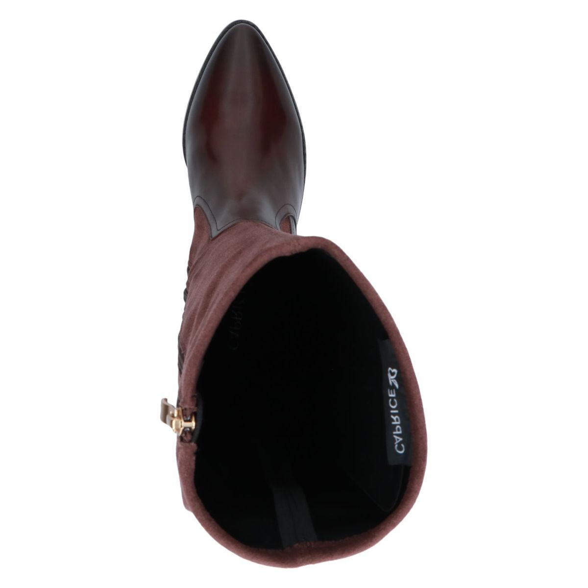 Bottes talon bloc marron foncé combiné, CAPRICE