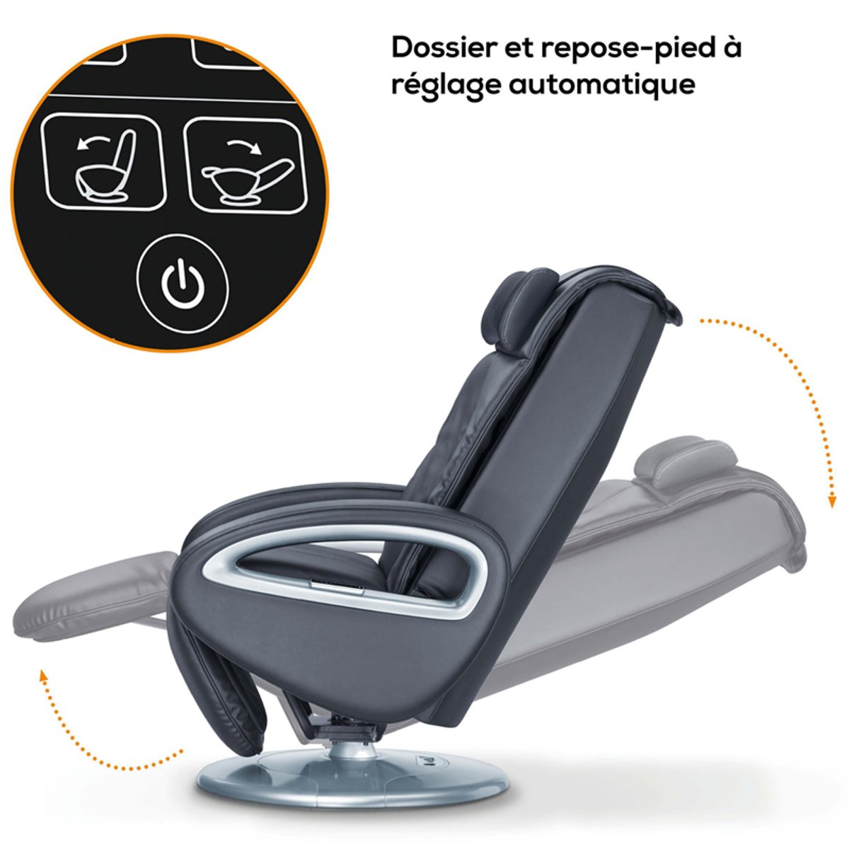 Fauteuil de massage shiatsu personnalisé gris, BEURER