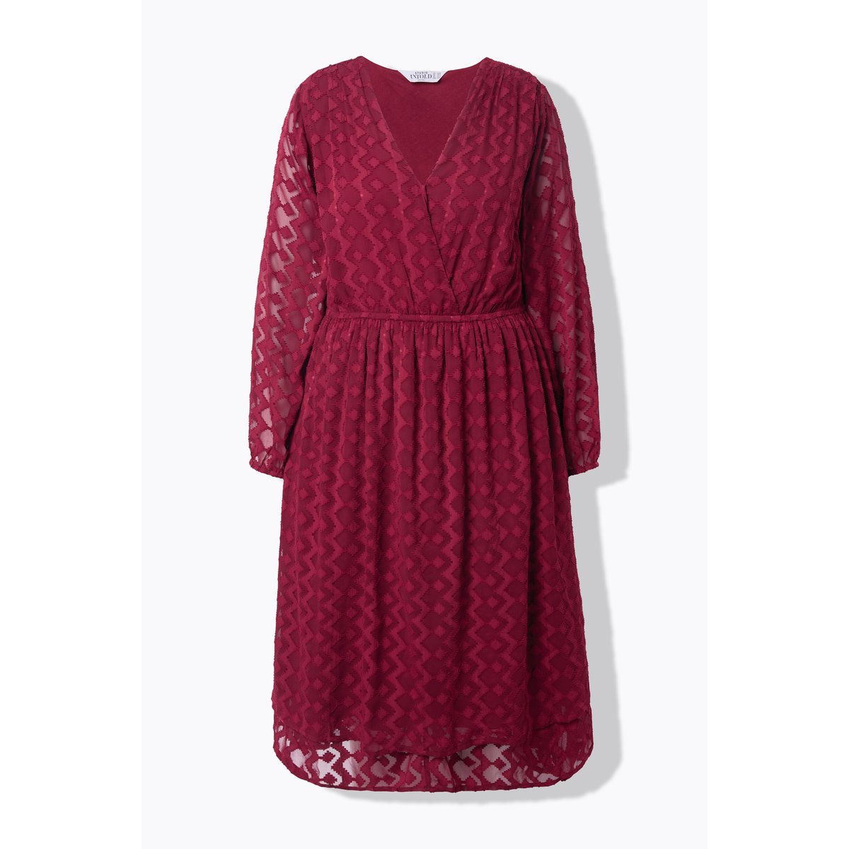 Robe midi coupe trapèze rouge vin, STUDIO UNTOLD
