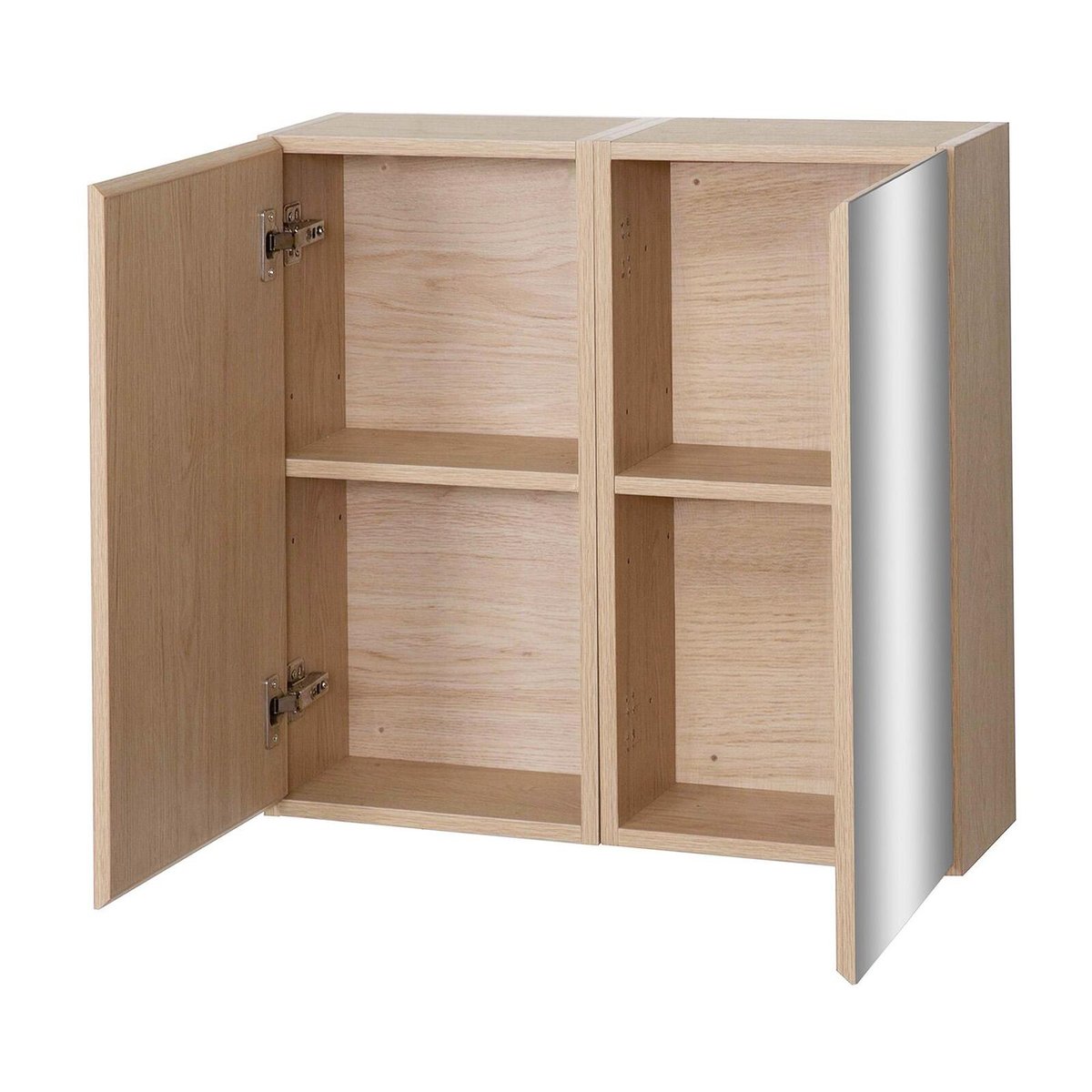 Armoire de toilette 60cm double porte avec miroirs WILL décor chêne, MOB IN