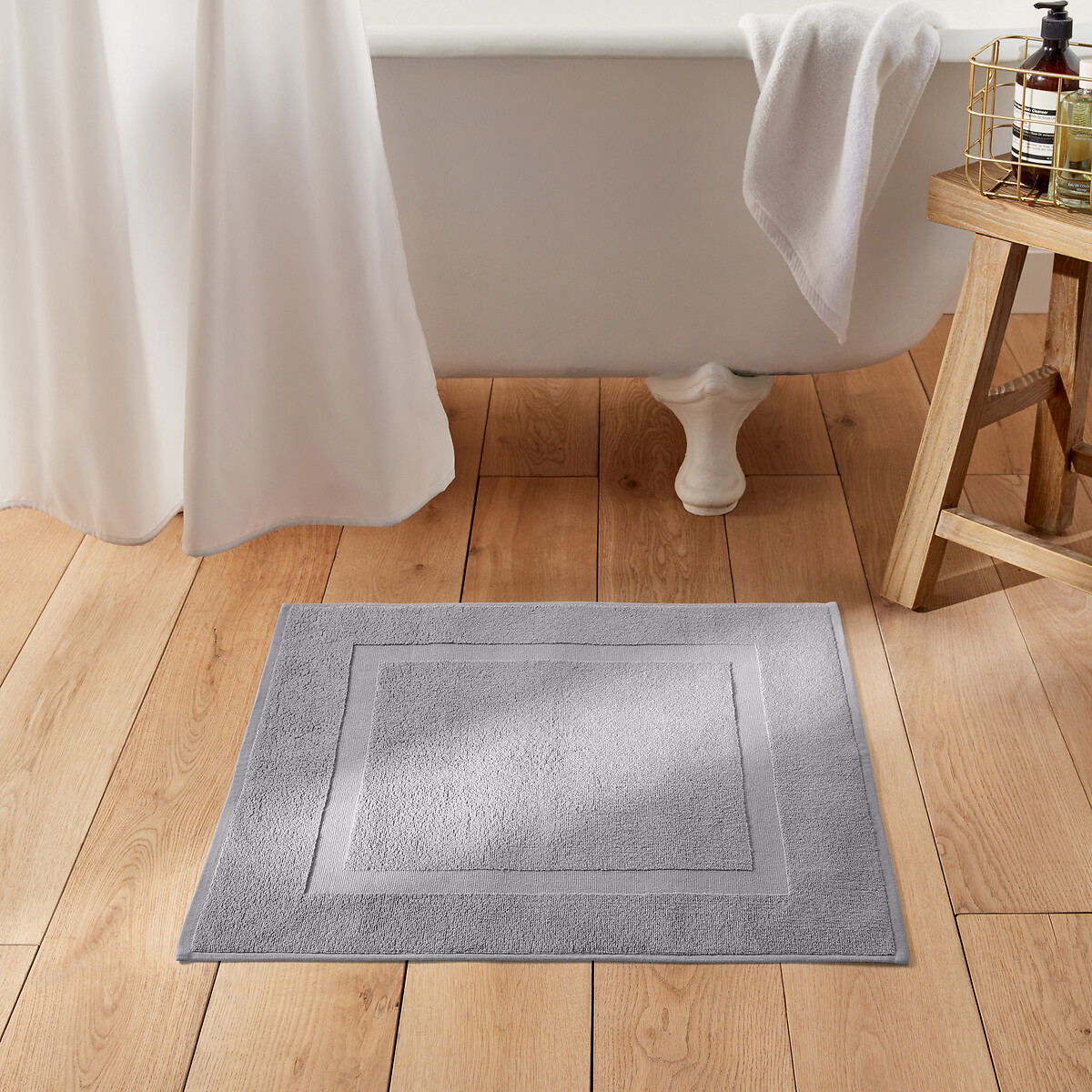 Tappeto da bagno tinta unita in spugna 700 g/m², Scenario grigio medio, LA REDOUTE INTERIEURS