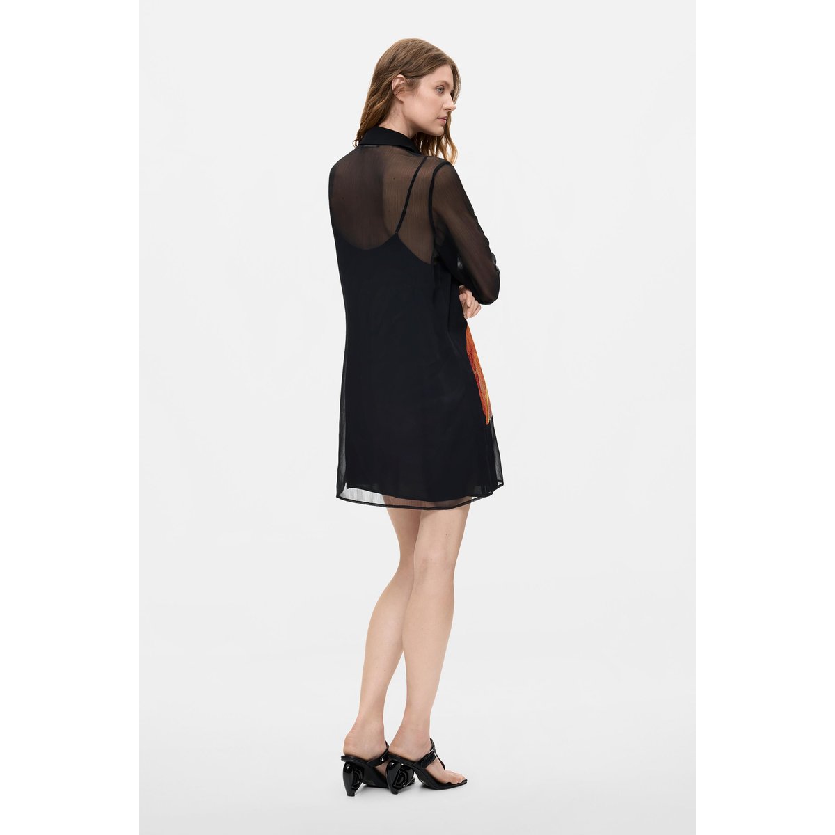Robe imprimée à fleurs noir, DESIGUAL