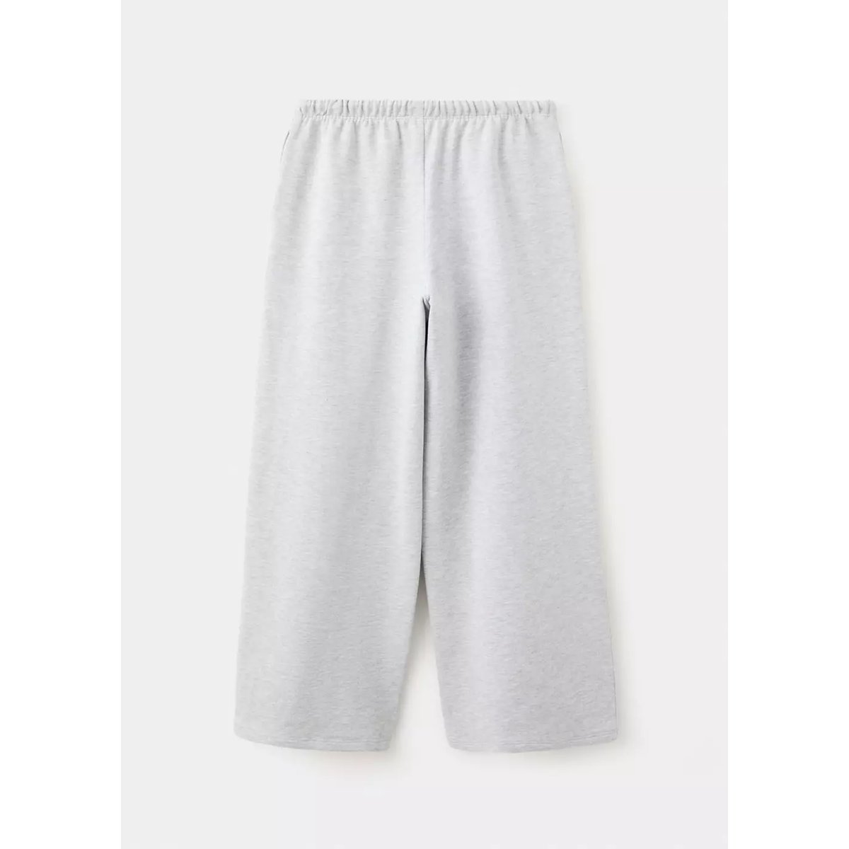Jogger palazzo en coton gris chiné clair, MANGO KIDS