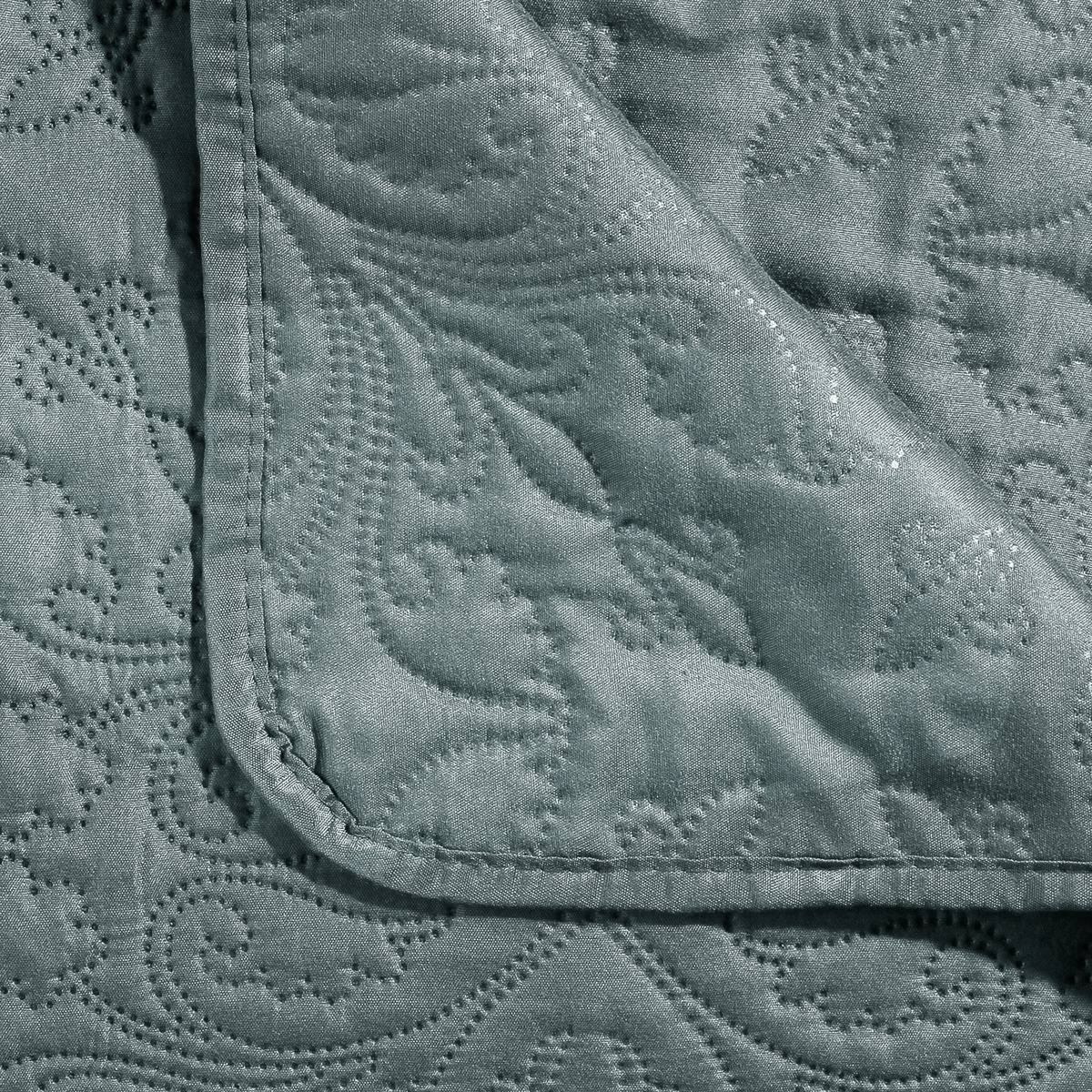 Dessus de lit réversible avec taies ARABESQUE bleu minéral, ATMOSPHERA