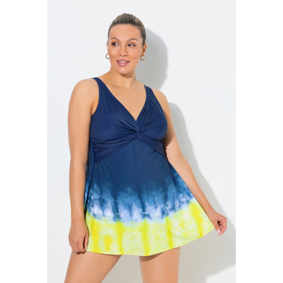Robe de bain imprimé Batik bleu asphalte, ULLA POPKEN
