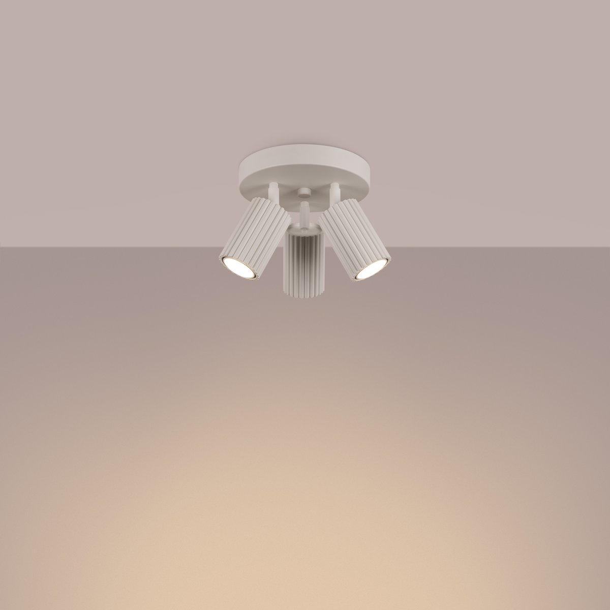Plafonnier Aluminium Beige GU10 3 Karbon beige, EDEN