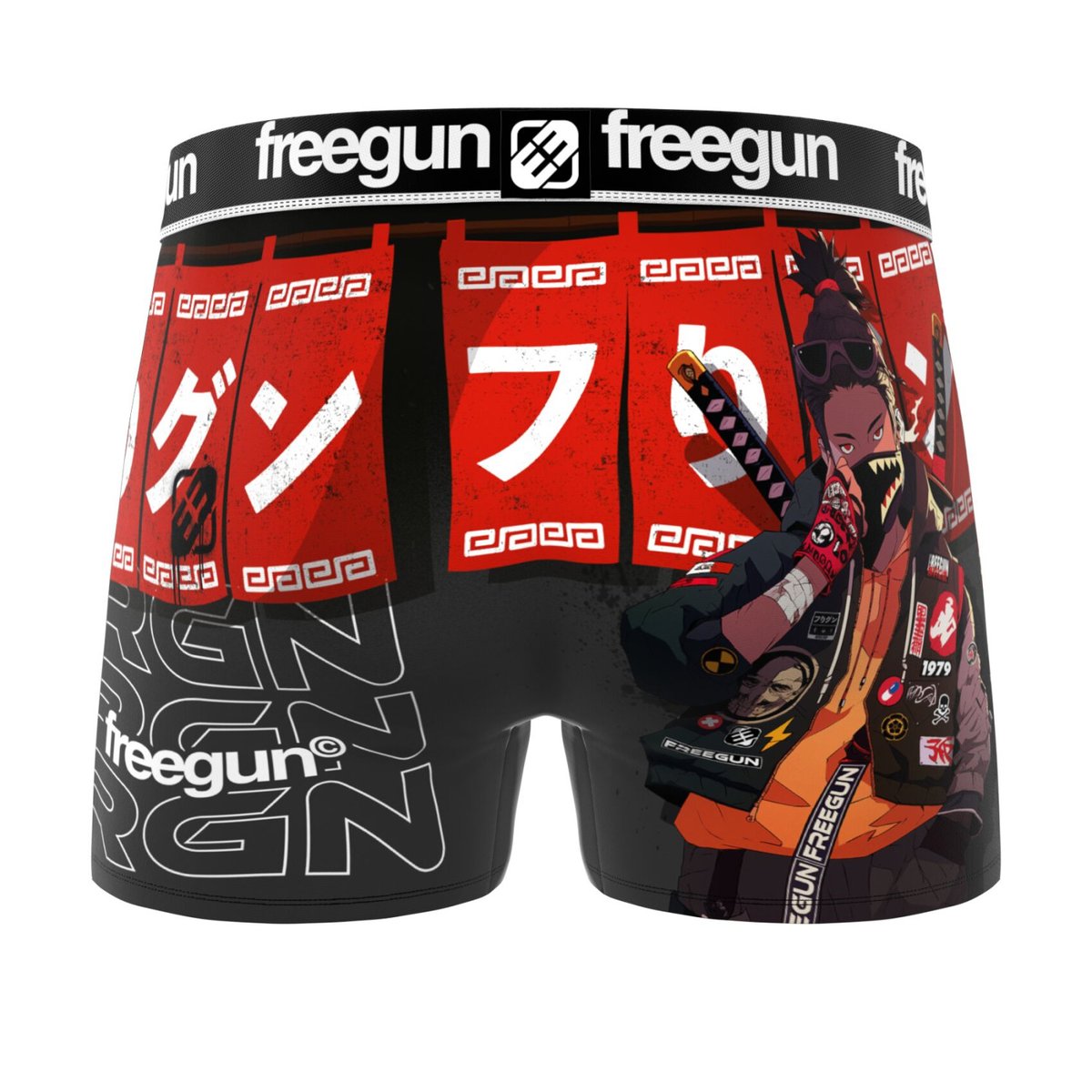 Lot De 3 Boxers Manga rouge/noir/jaune, FREEGUN