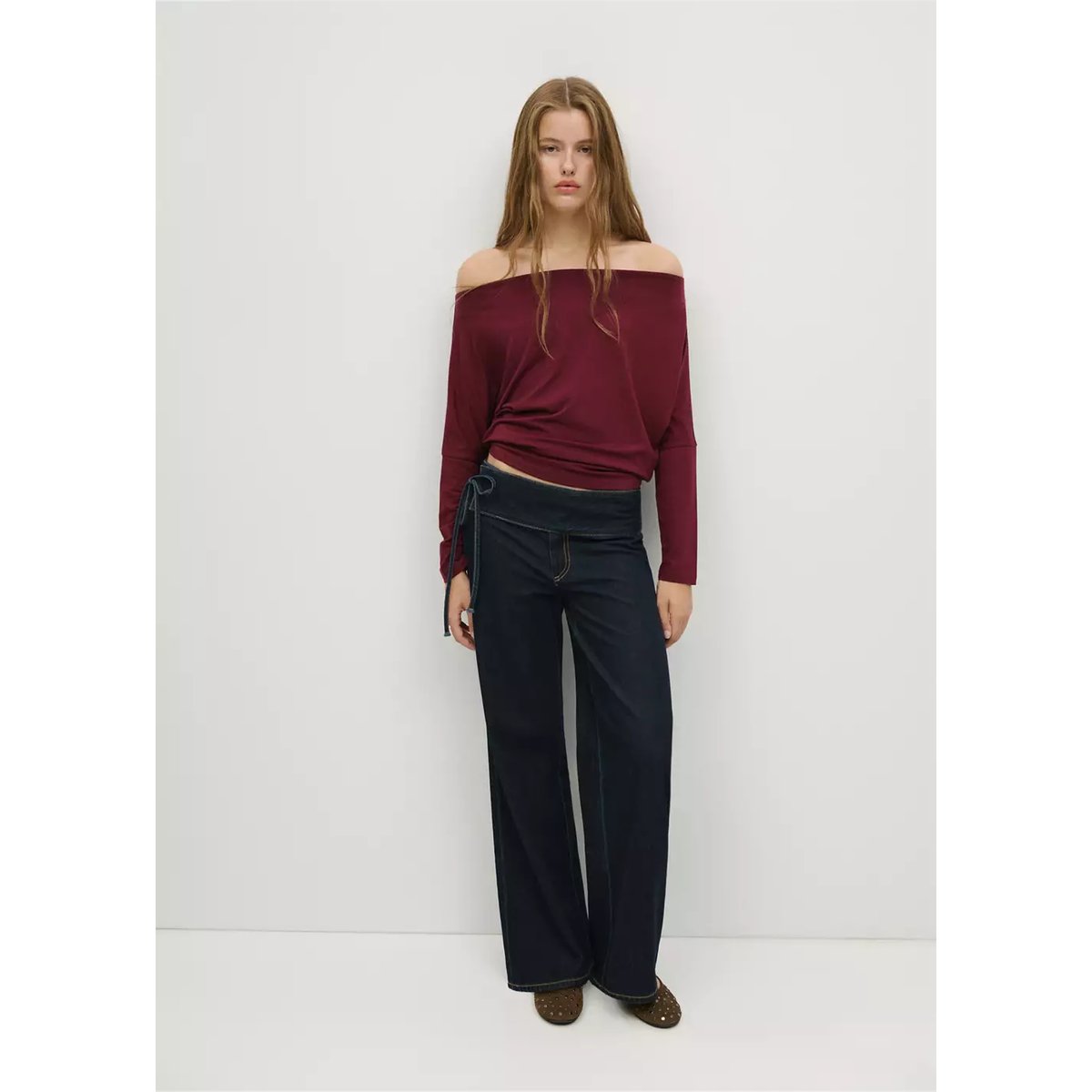 T-shirt manches chauve-souris bordeaux, MANGO TEEN