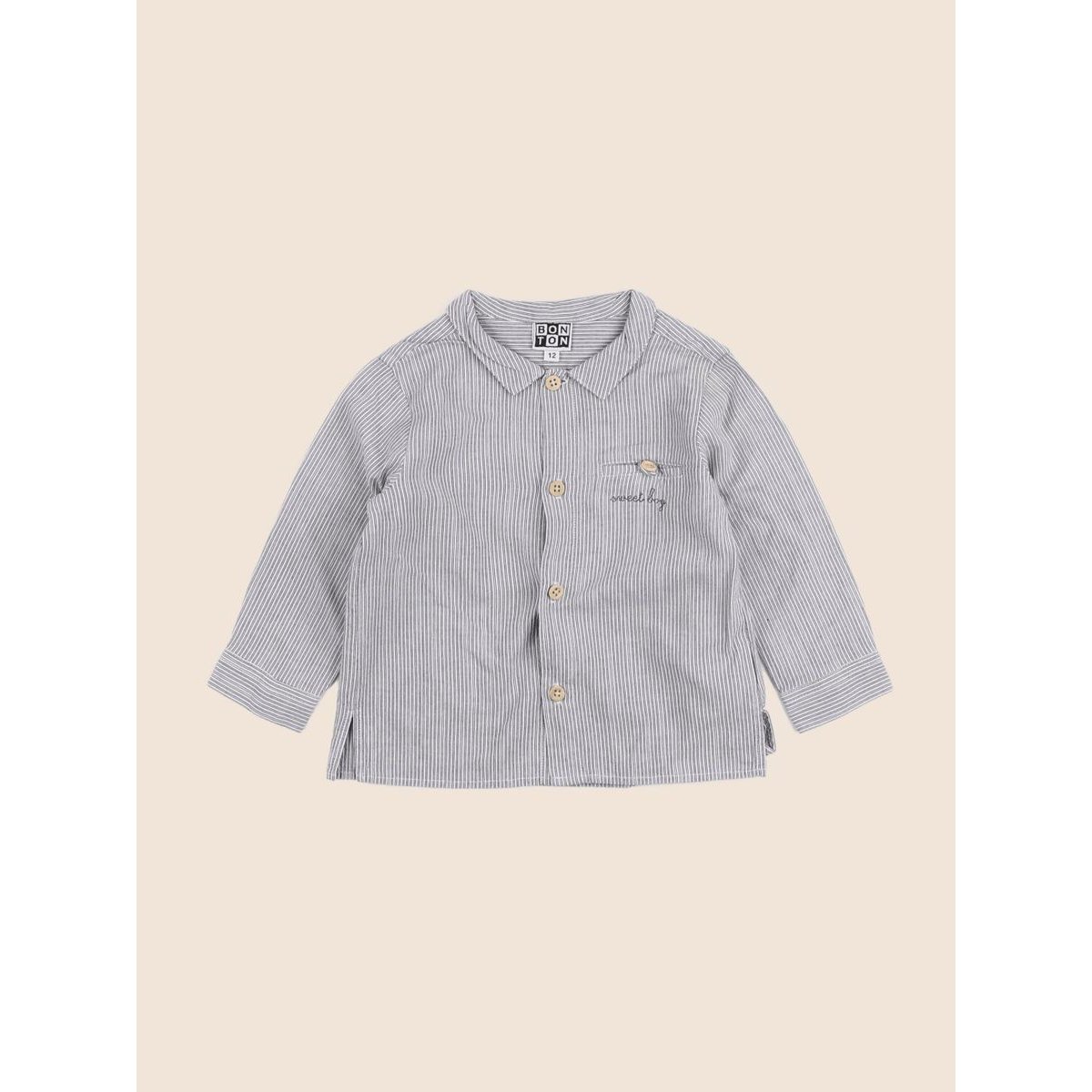 Chemise - Très bon état gris, BONTON