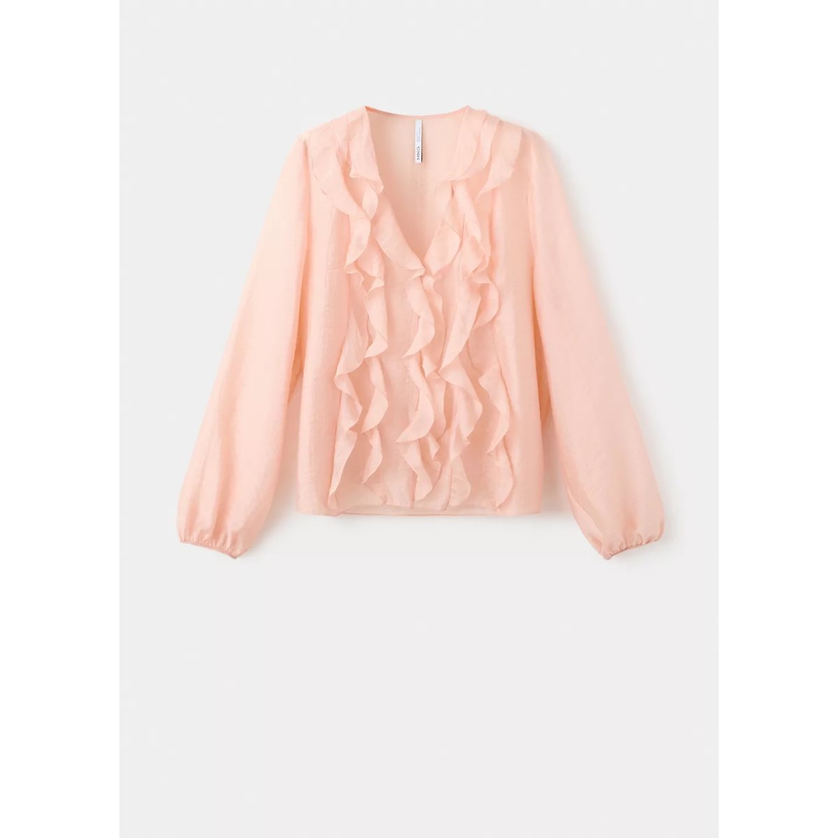 Blouse Lyocell volants rose pastel, MANGO