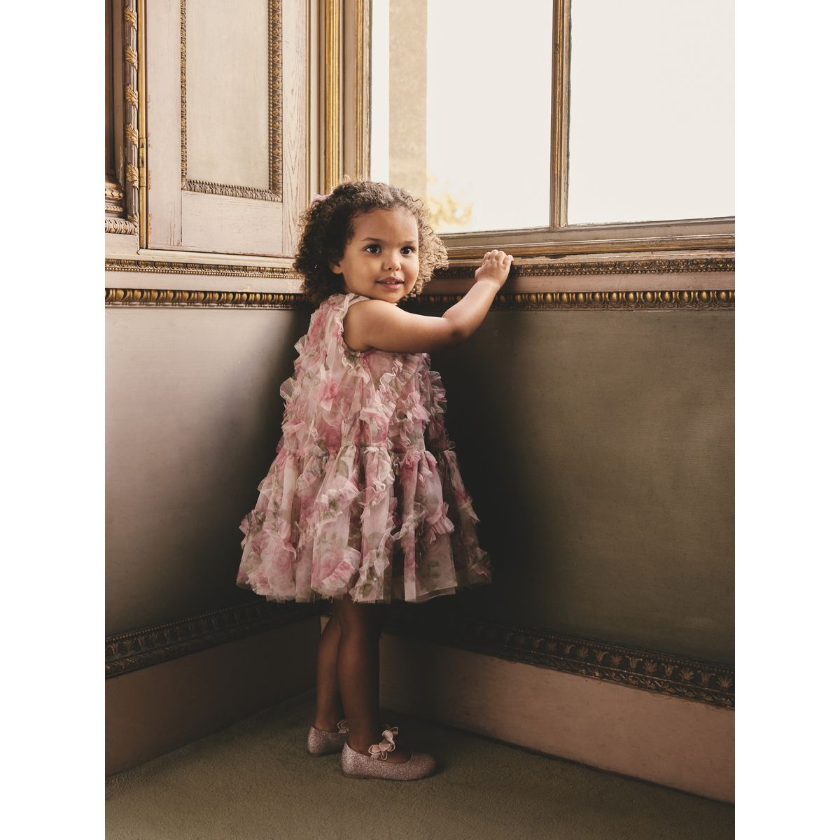 Robe en tulle sans manches à fleurs rose, NEXT