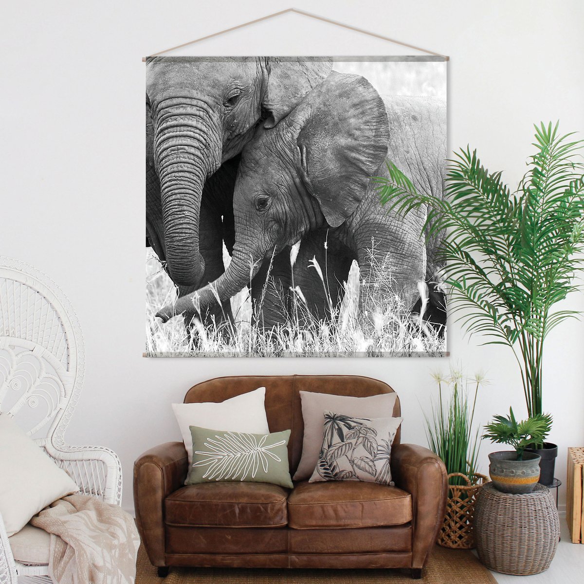 Toile murale ELEPHANT noir, HOME MAISON