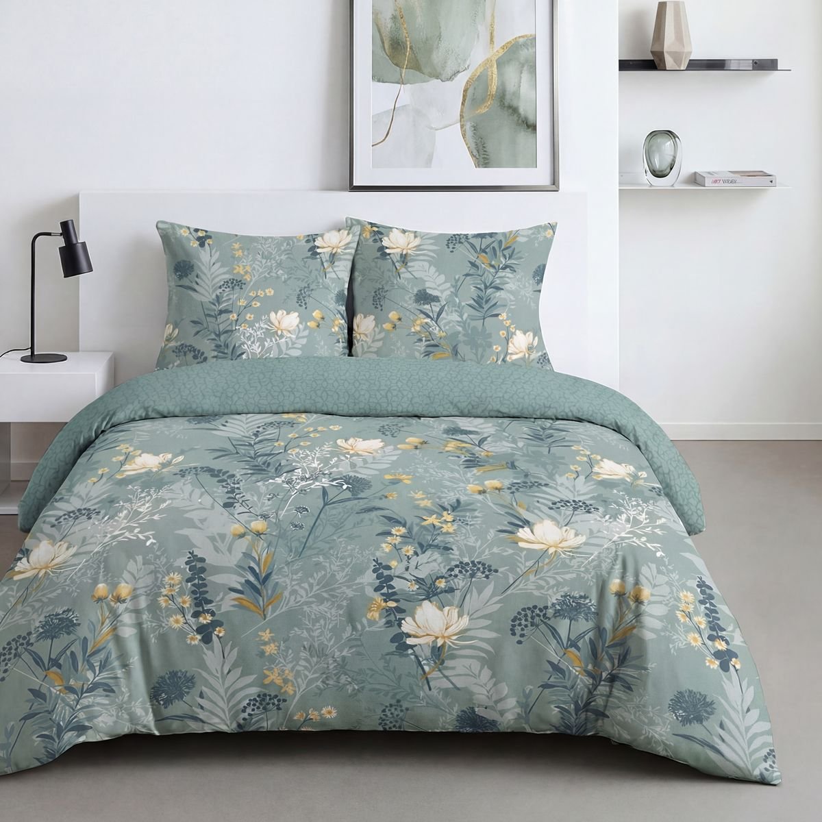 Parure de lit imprimé Floral SUNSHINE JULIE bleu, TODAY