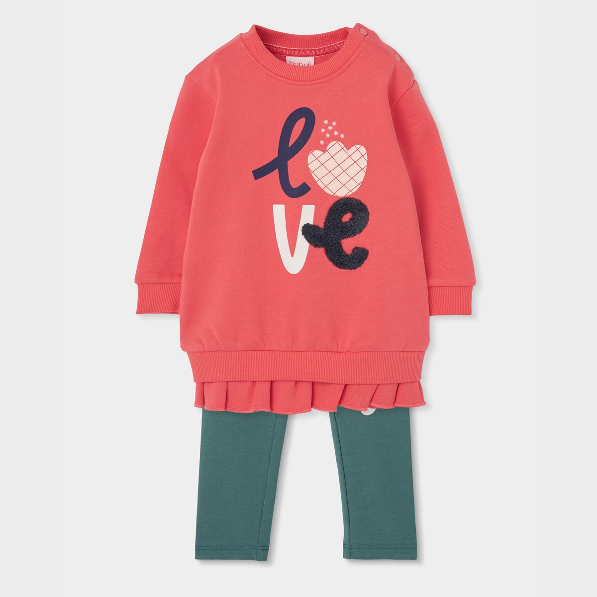 Ensemble fille maille imprimé love multicolore, BOBOLI