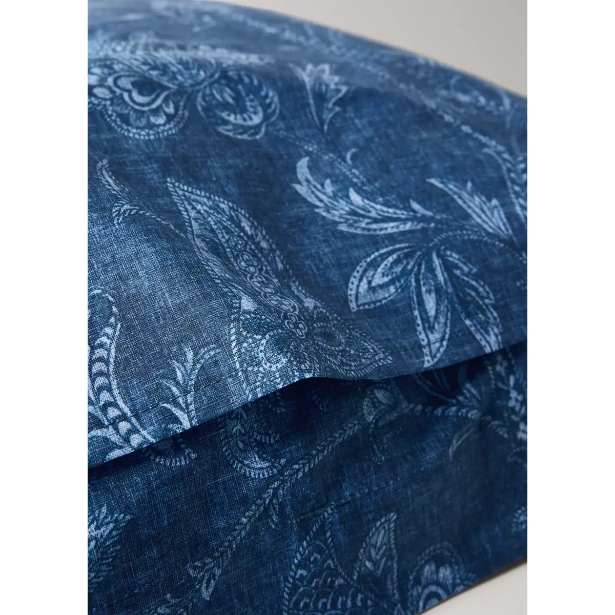 Taie d’oreiller 100 % coton 60x60 cm bleu indigo, MANGO HOME