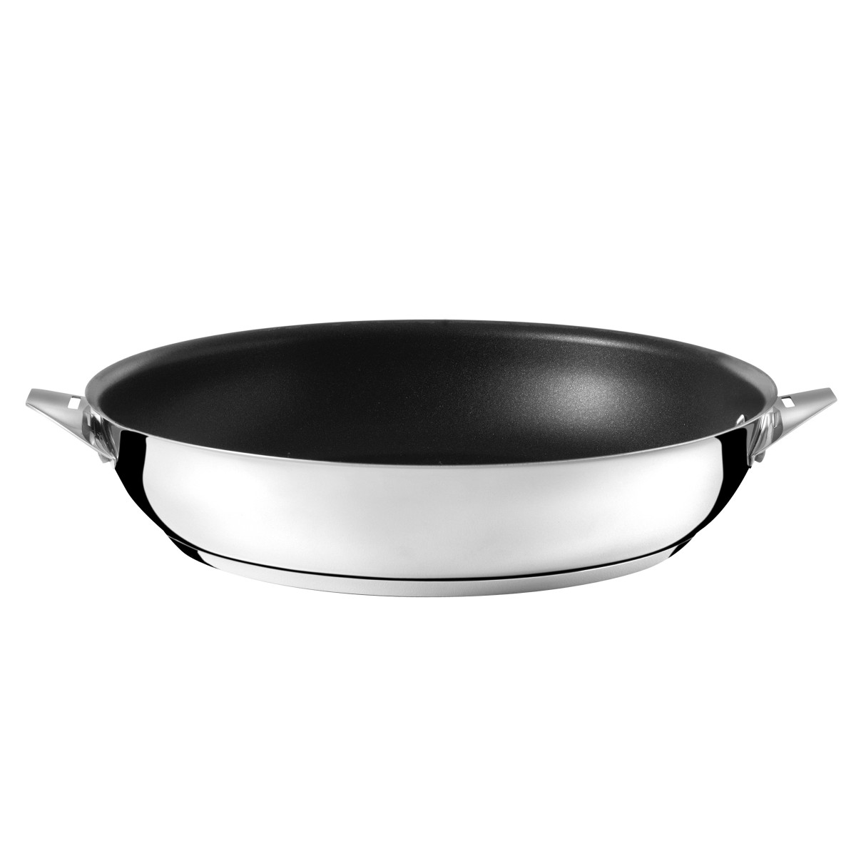 Lot de 3 poêles 20-24-28cm revêtement céramique et poignée amovible inox - ECLIPSE inox, CUISINOX