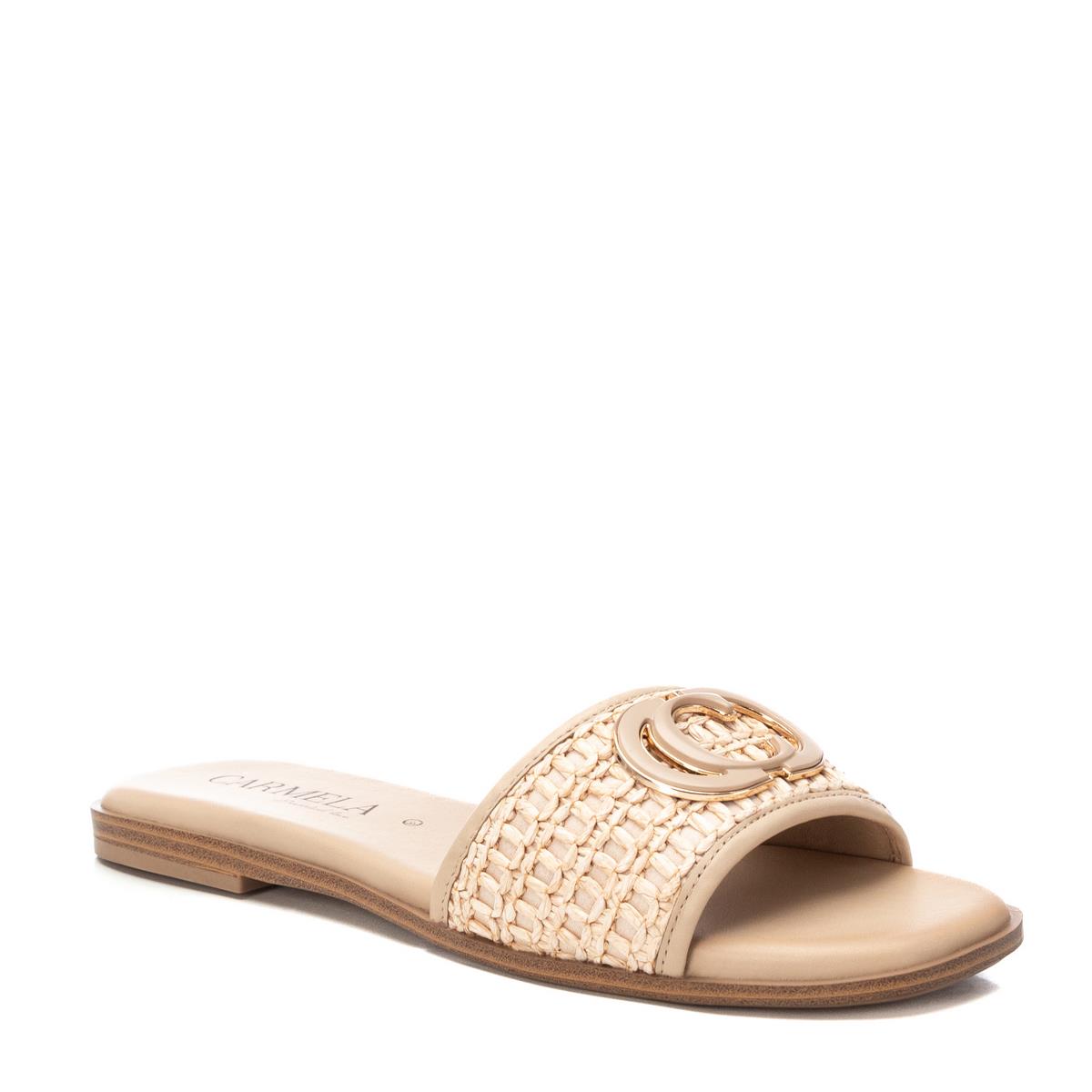 Sandale Plaine Décontractée beige, CARMELA