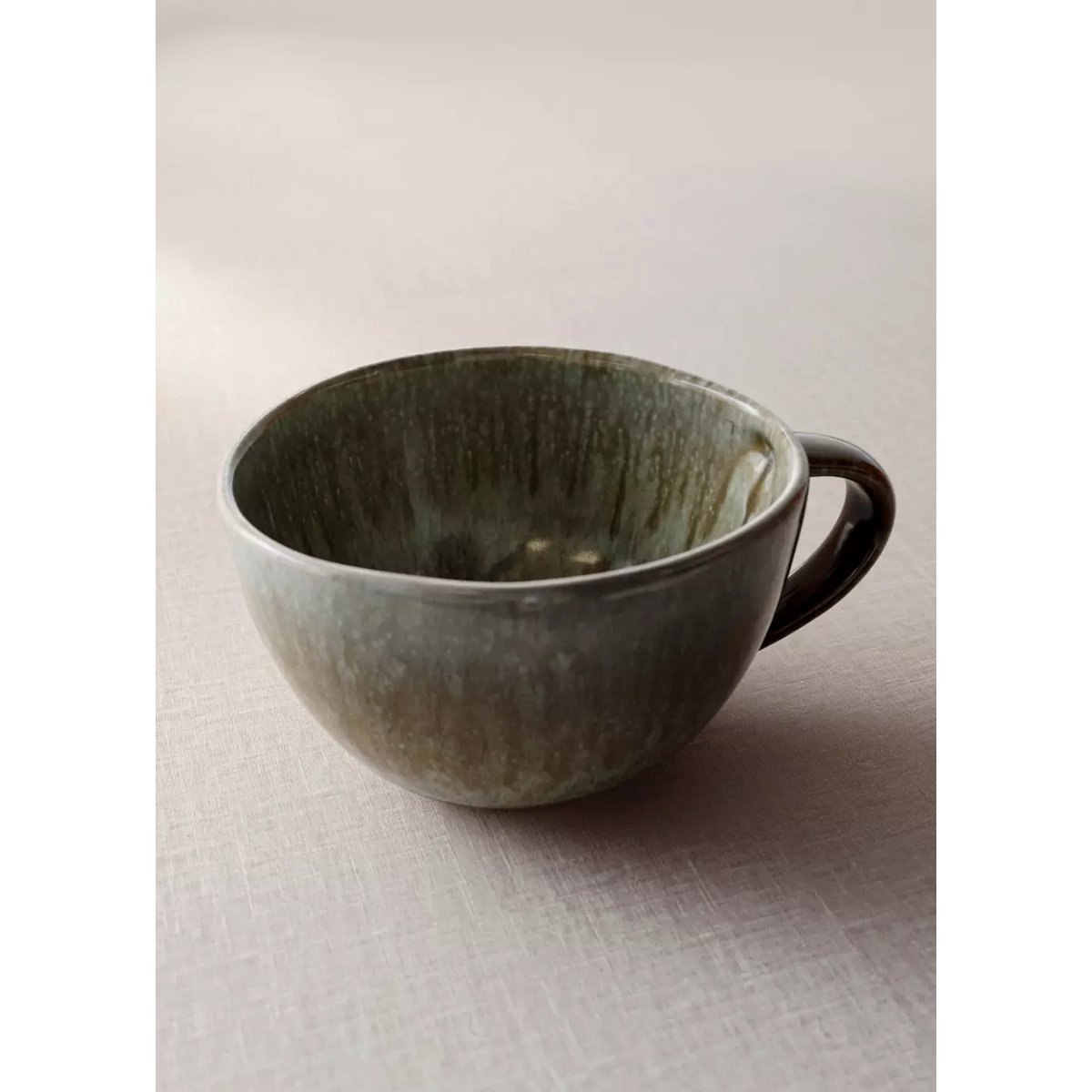Tasse en grès vintage vert forêt, MANGO HOME