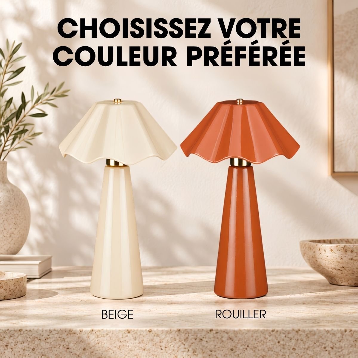 Lampe de table MEERA brun, MICA DECORATIONS