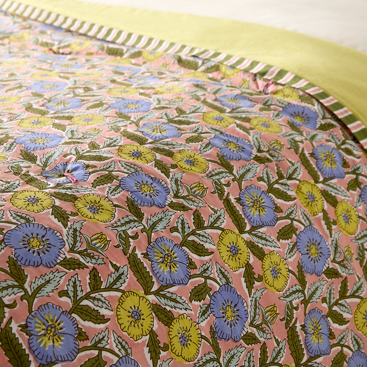 Édredon matelassé imprimé floral voile de coton, BALKA imprimé fleurs, LA REDOUTE INTERIEURS