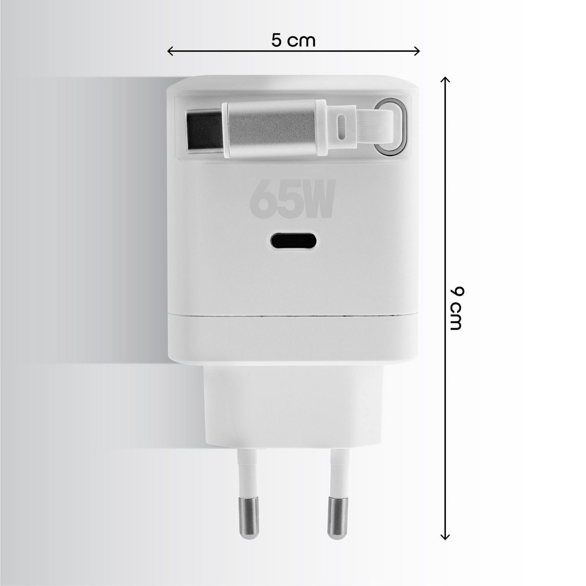 Chargeur + câble GAN USB-C charge rapide + cable 70cm couleur unique, TNB