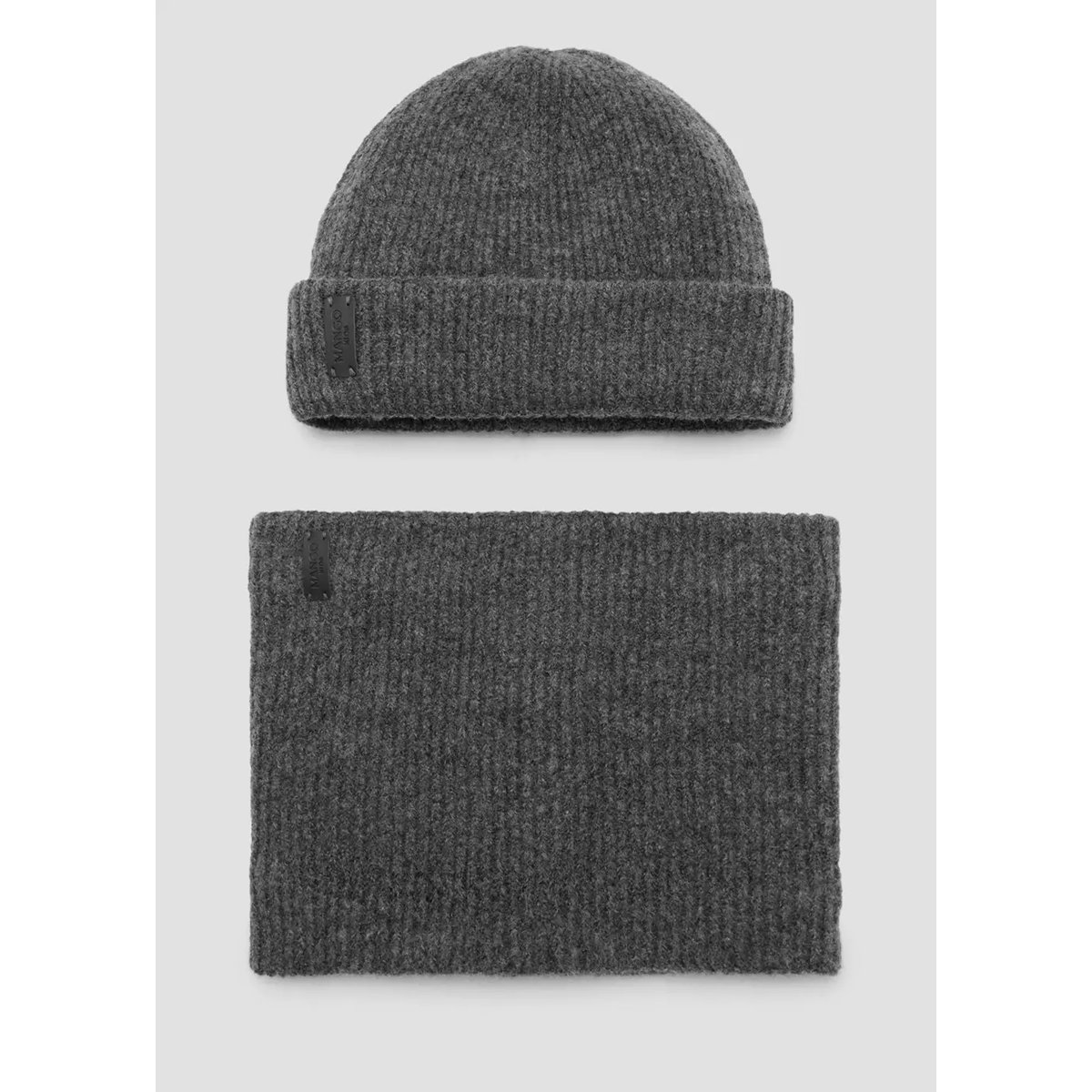 Bonnet maille côtelée gris, MANGO KIDS