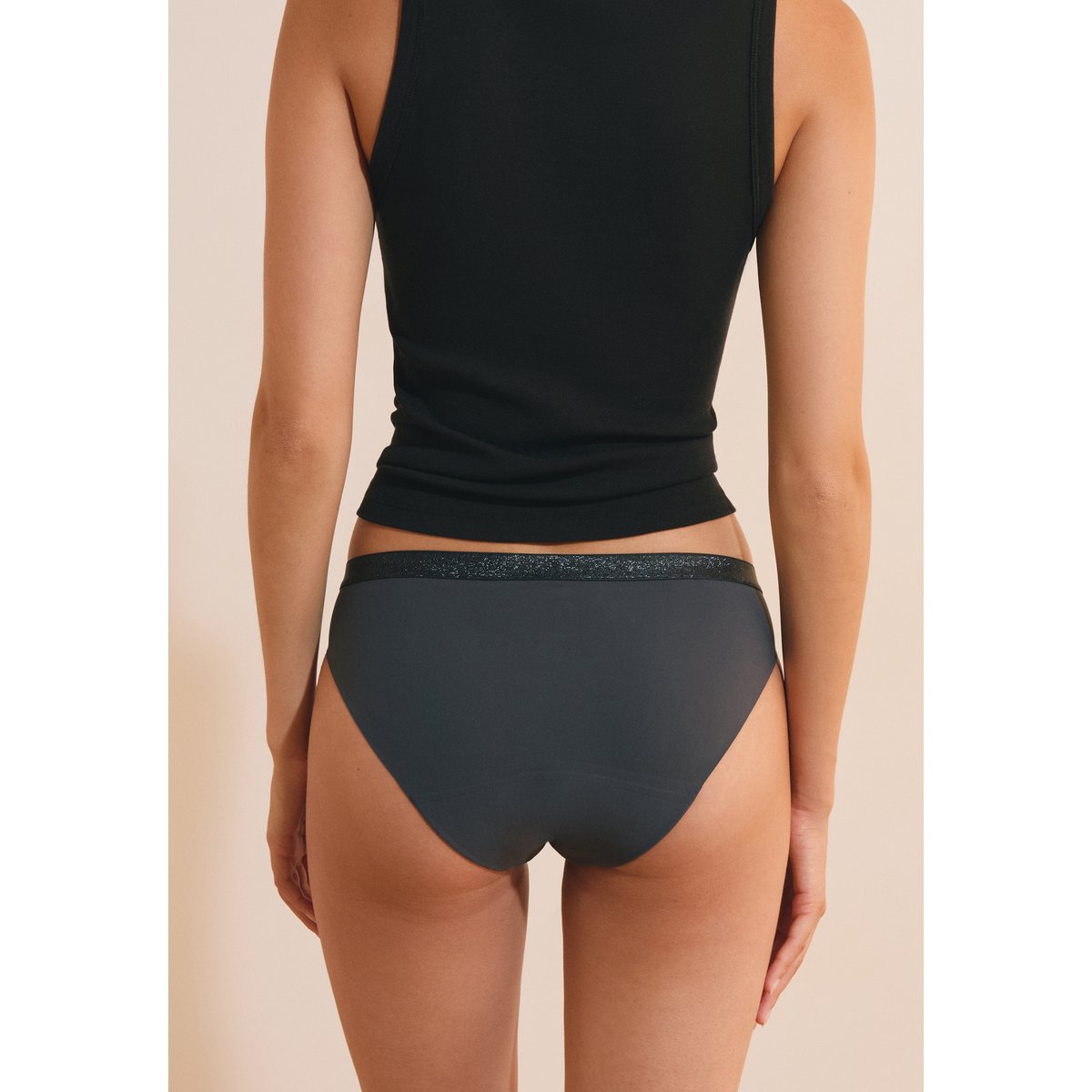 Culotte menstruelle taille haute - Flux abondant AYA noir, ETAM