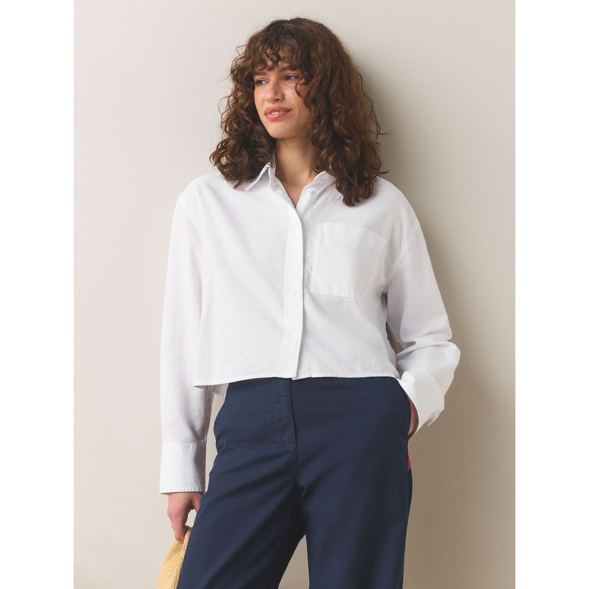 Chemise courte décontractée à manches longues blanc, NEXT