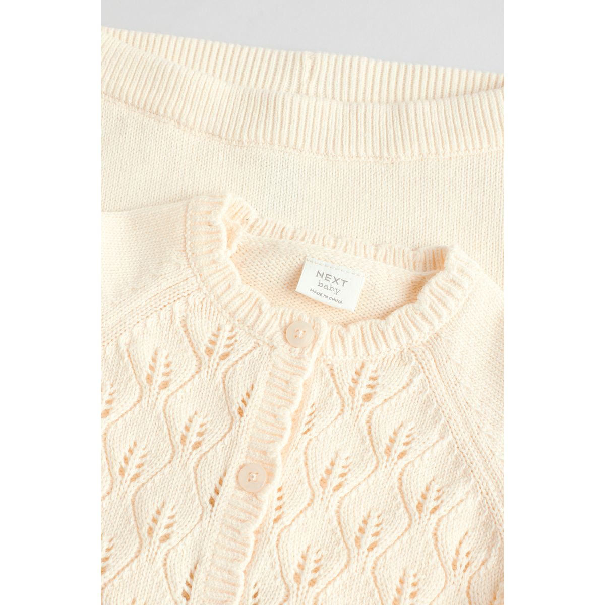 Cardigan à volants et nœud bébé, 2 pièces blanc, NEXT