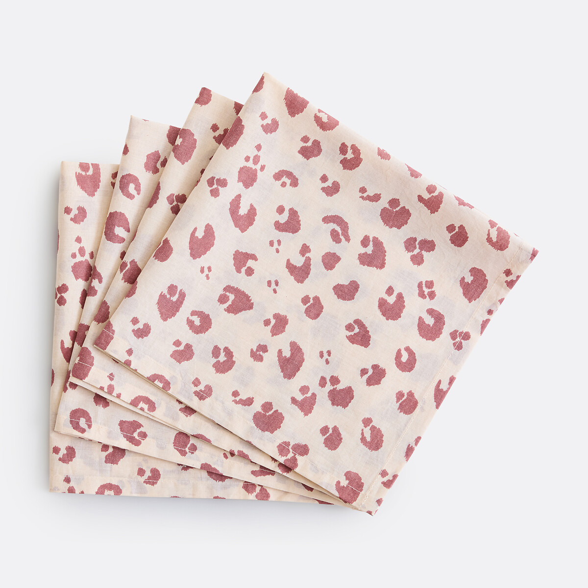 Conjunto de 4 guardanapos de mesa em tecido de algodão estampado, LEAN estampado leopardo, LA REDOUTE INTERIEURS