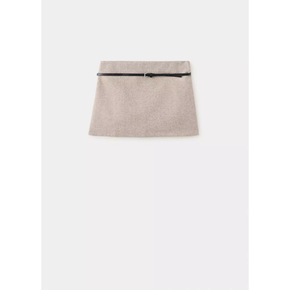 Jupe courte ceinture beige, MANGO
