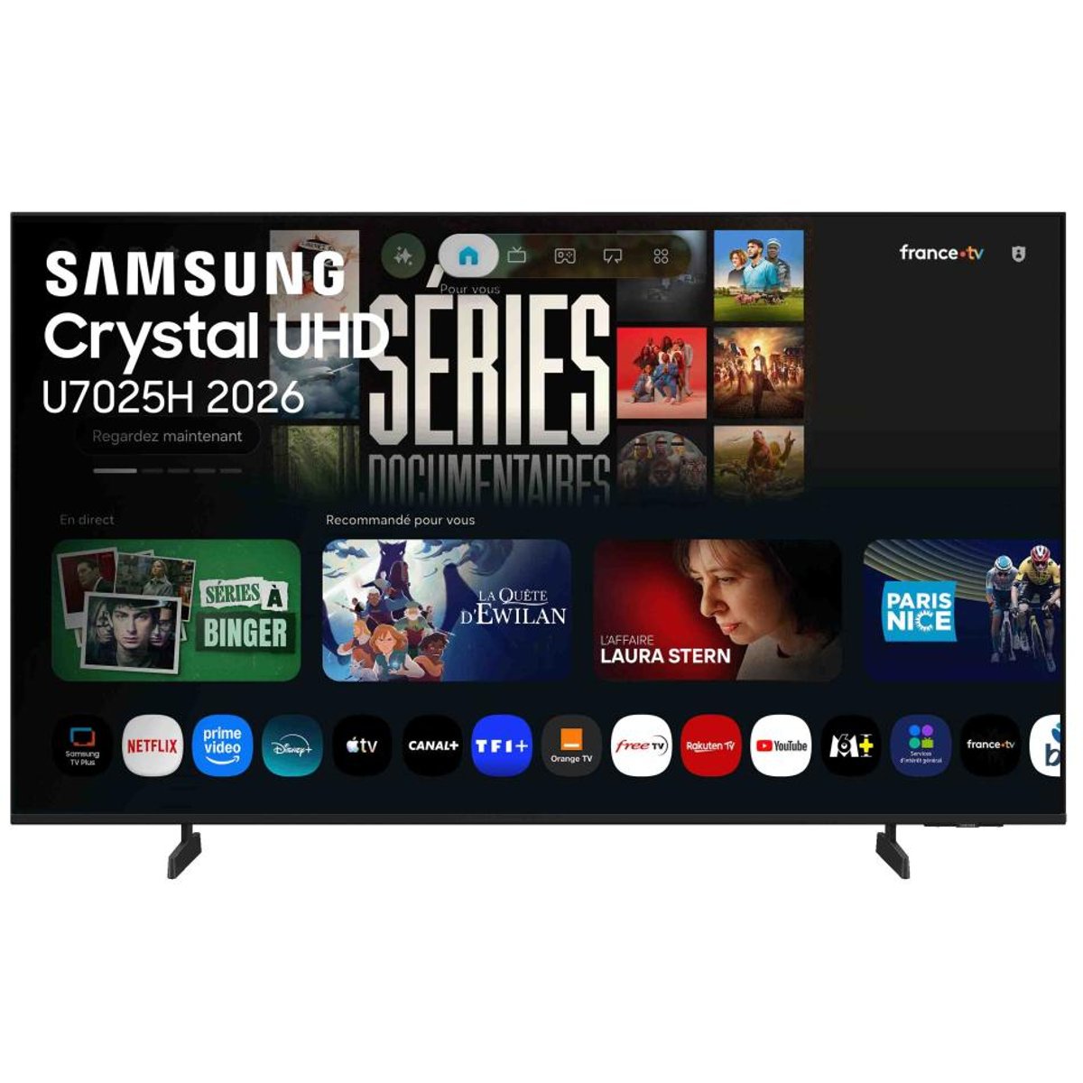 Televiseurs led de 65 pouces TU75U7025H noir, SAMSUNG