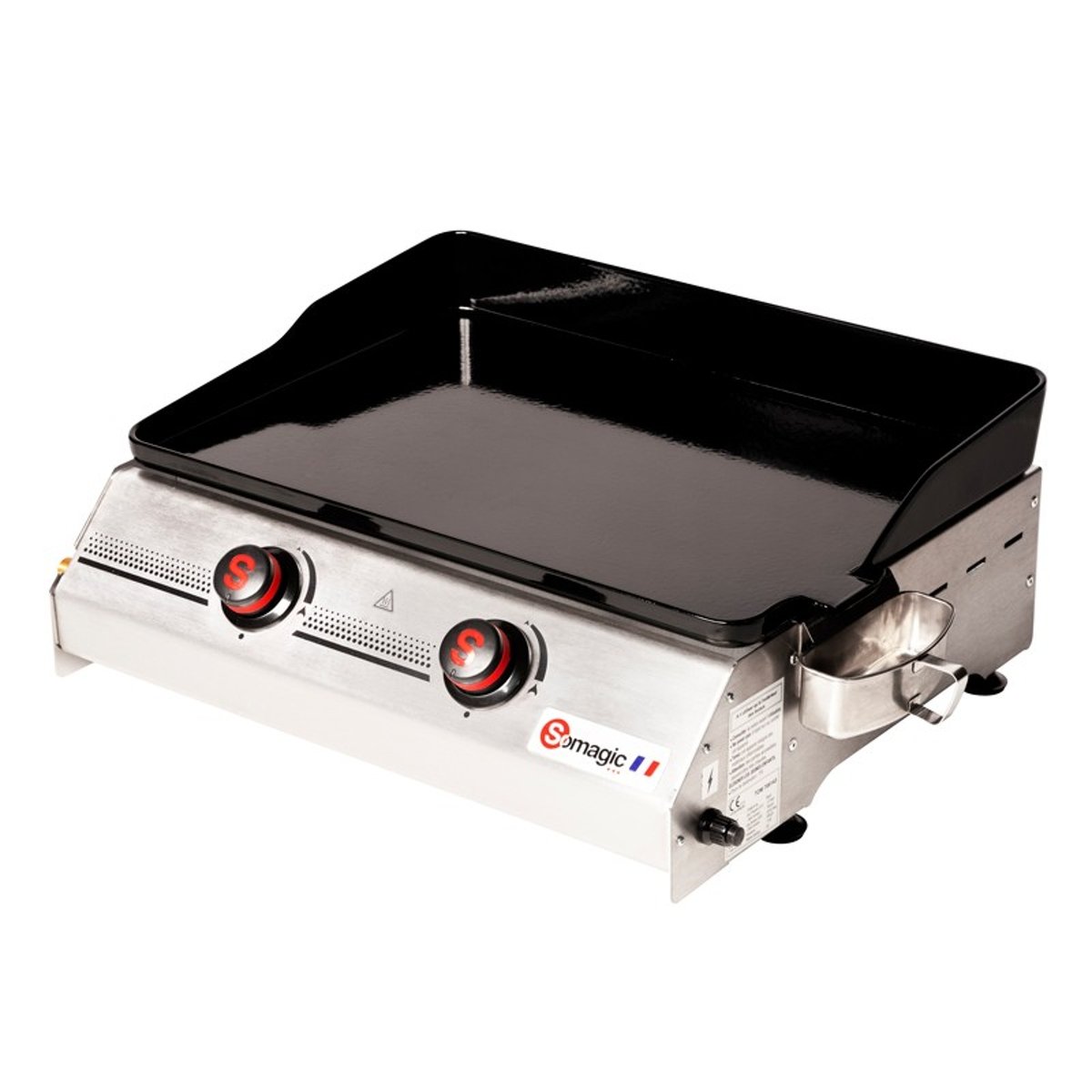 Plancha à gaz à poser pour 15 convives gris clair, noir, gris clair, SOMAGIC