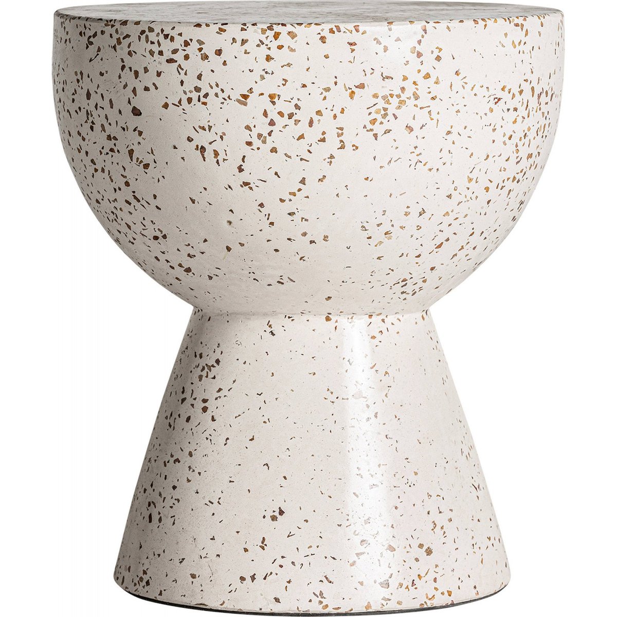 Table basse ronde en terrazzo, ALBENGA blanc, RECOLLECTION
