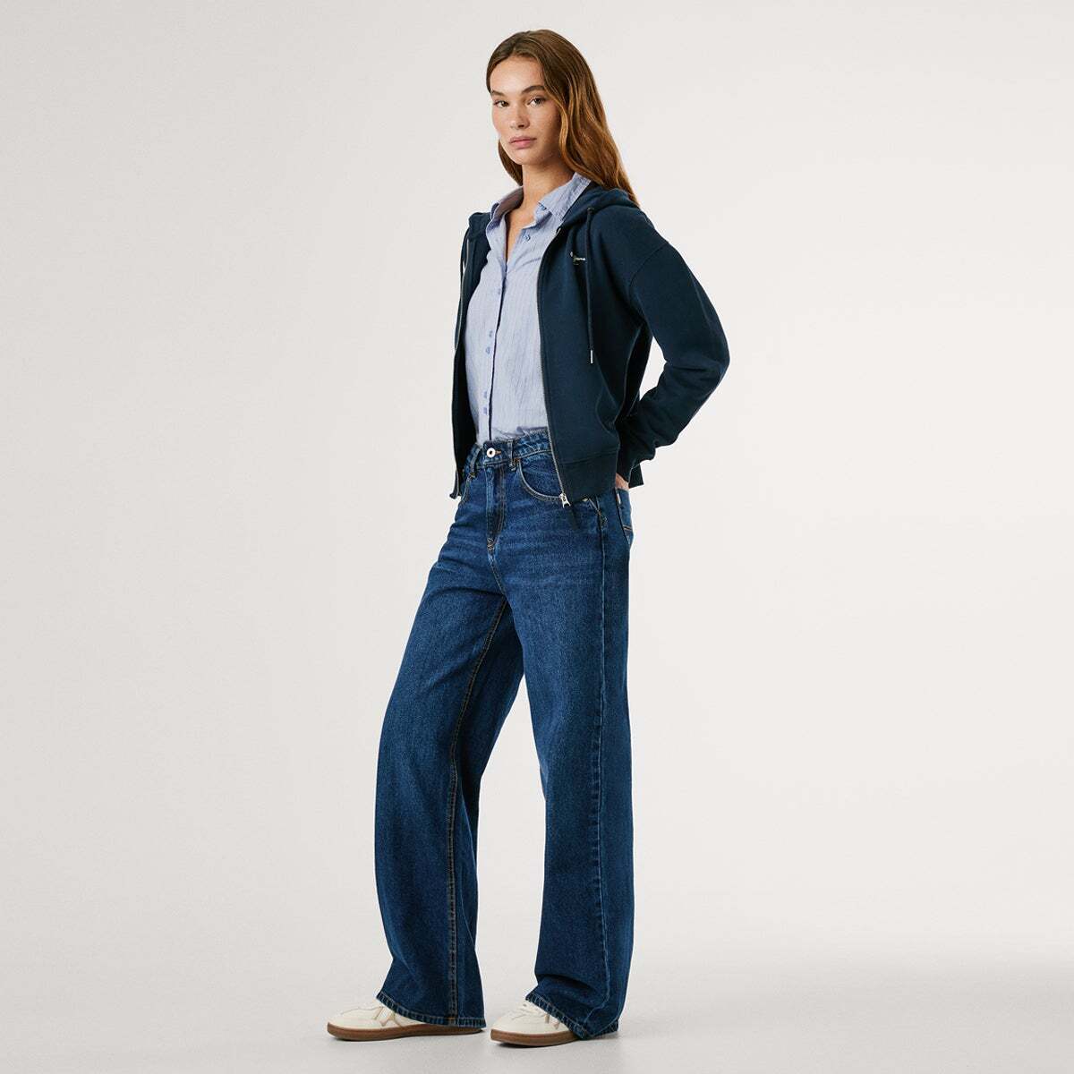 Jean Coupe Regular, Taille Haute - Lexa stonewash dark indigo, PEPE JEANS
