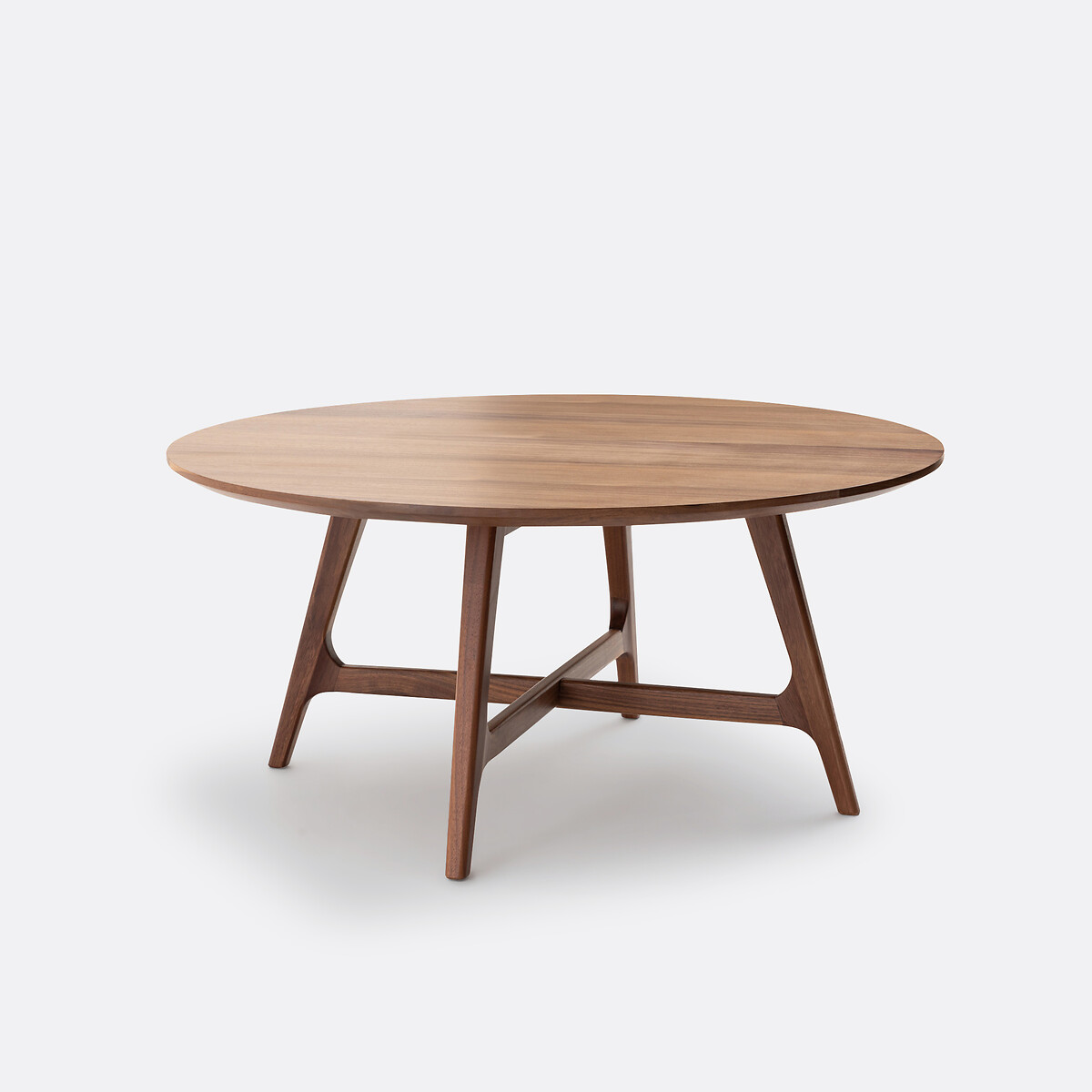 Grande table basse ronde noyer et plaqué, Larsen noyer, LA REDOUTE INTERIEURS