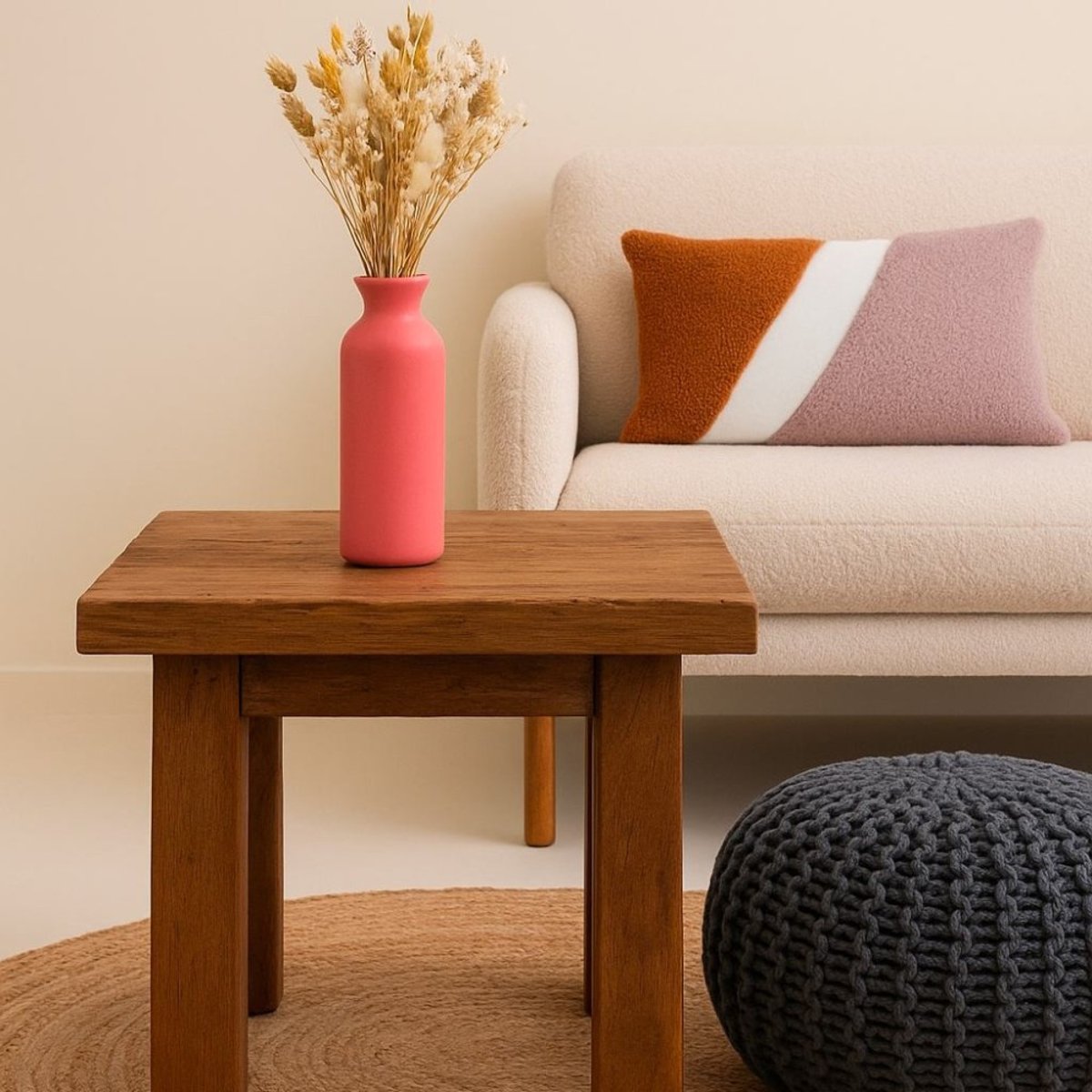 Vase en céramique, H27cm rose, ORNAMI