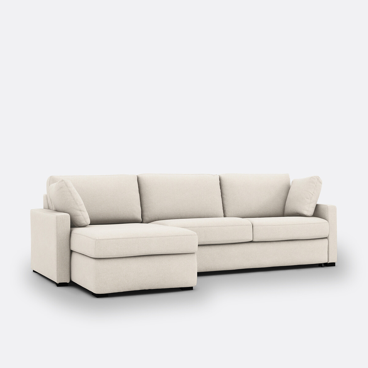 Canapé d'angle, convertible, 4 places, en polyester, Comfort Bultex®, TIMOR ecru, LA REDOUTE INTERIEURS