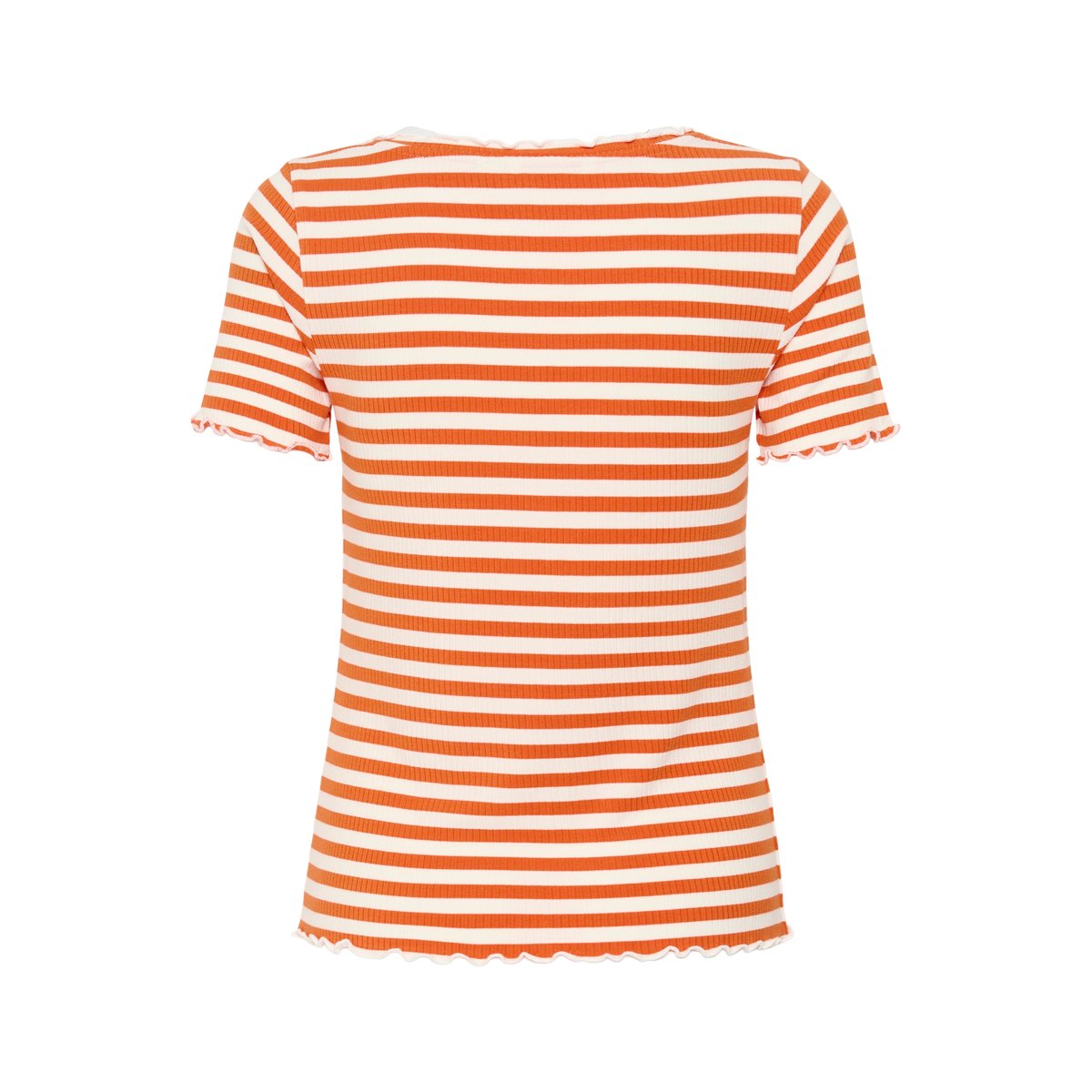 T-shirt à manches courtes orange celosia white stripe, CREAM