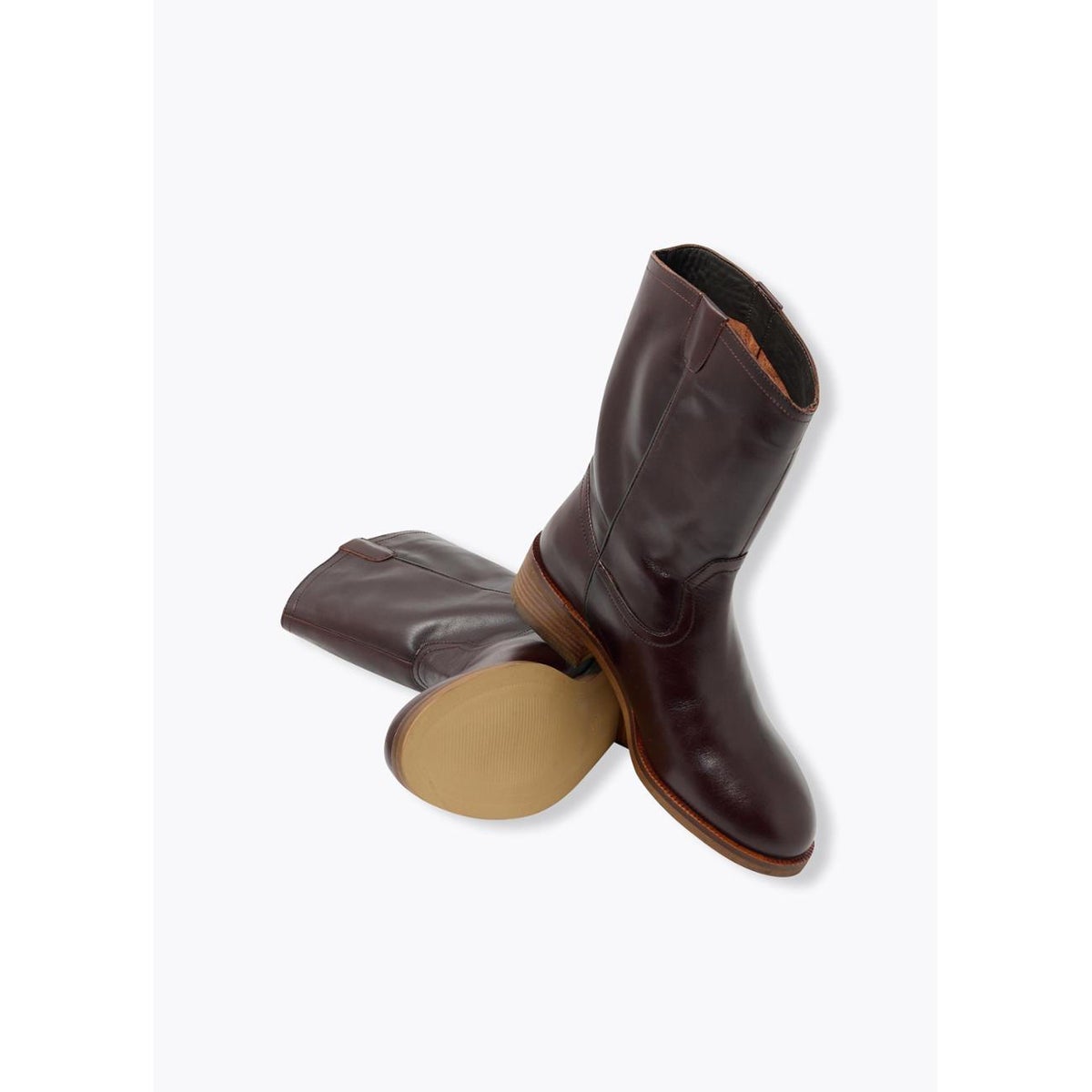 Boots camarguaises en cuir marron, PROMOD