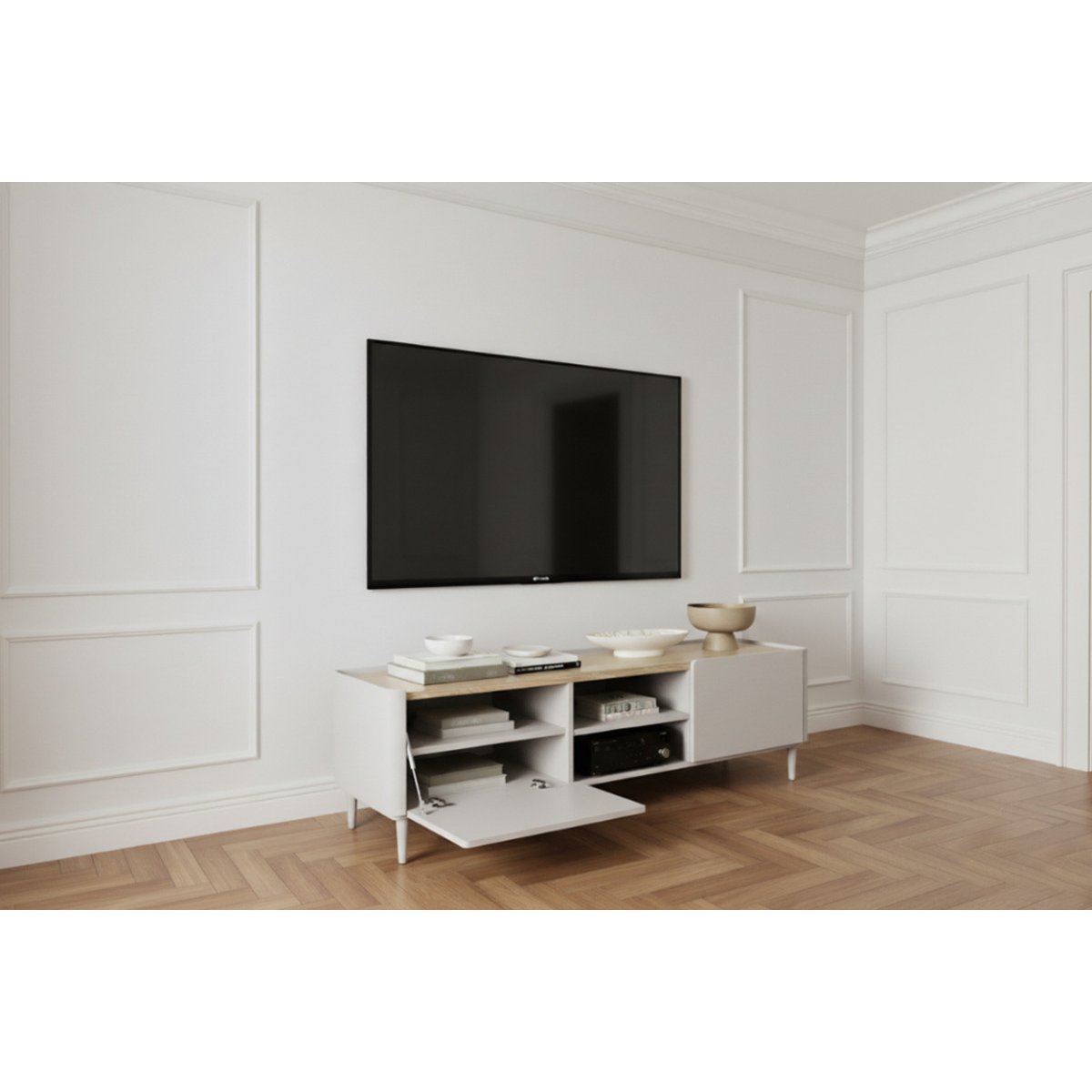 Meuble TV 170 cm , ANYRA beige, BOBOCHIC
