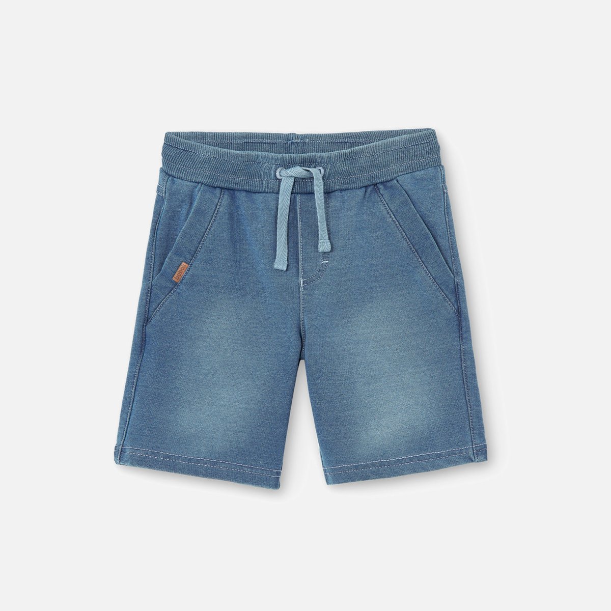 Short garçon tricot avec cordon de serrage bleu, BOBOLI