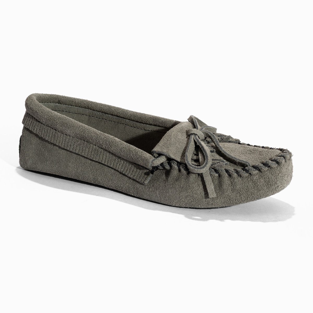 Mocassins en cuir Kilty Softsole gris, MINNETONKA