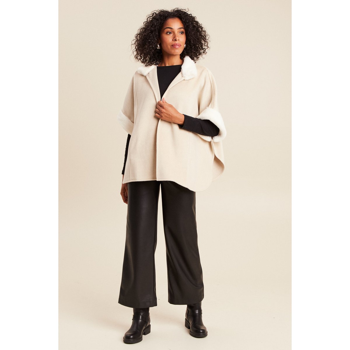 Poncho cape coupe ample ivoire, BREAL