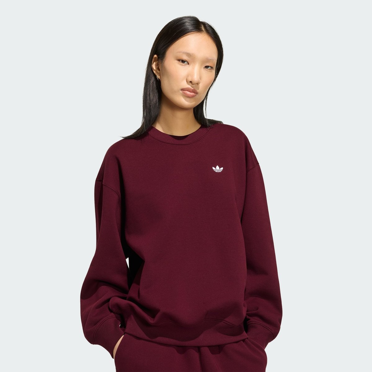 Sweat-Shirt Ras-Du-Cou Long Molleton Essentials Os Sweat-Shirt Ras-Du-Cou Long Molleton Essentials Os maroon, adidas Originals