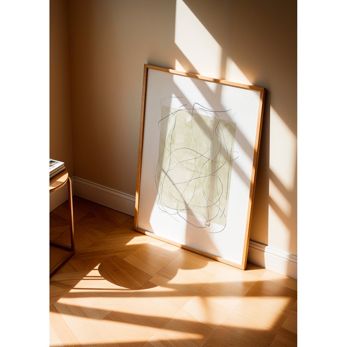 Affiche avec tableau décoratif, 50 x 70 cm beige, HANNUN