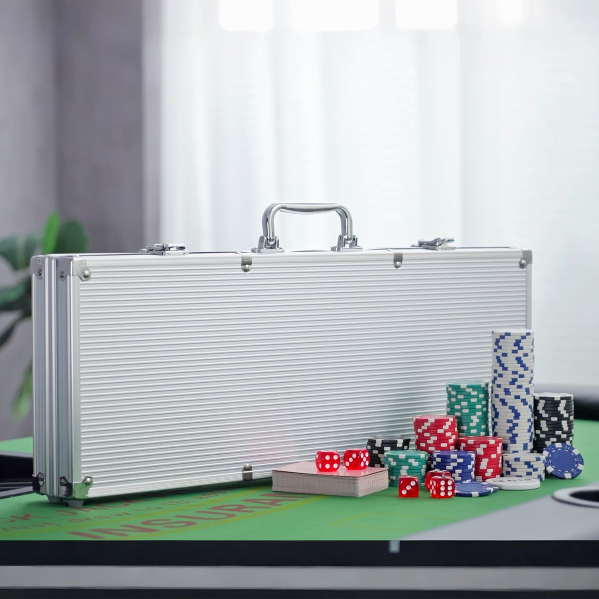 Jeu de jetons de poker Aluminium alu gris, HOMCOM