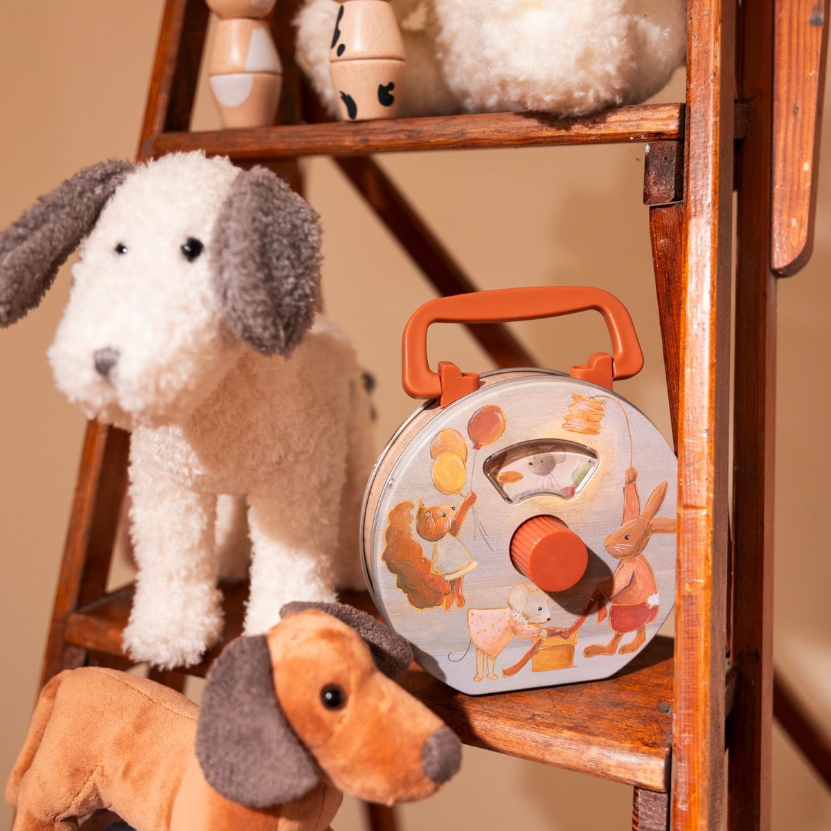 Boîte à musique gris, orange, beige, EGMONT TOYS