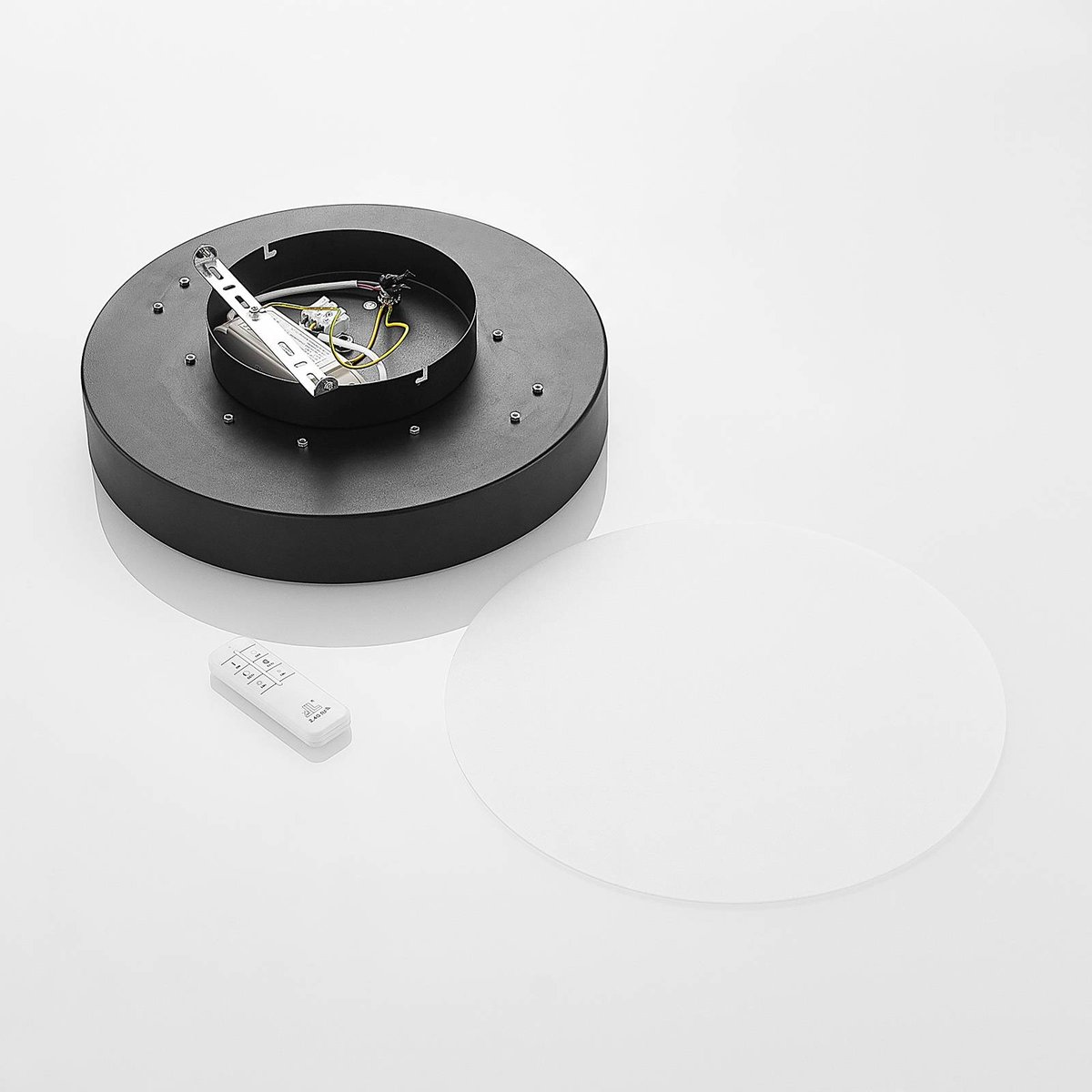 Plafonnier en métal moderneLED, Milada noir, blanc, LINDBY