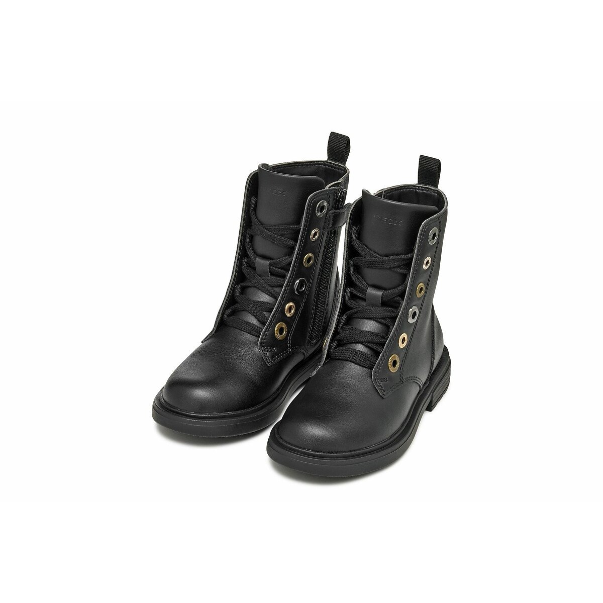 Kids Eclair Breathable Ankle Boots with Lace-Up Fastening black, GEOX
